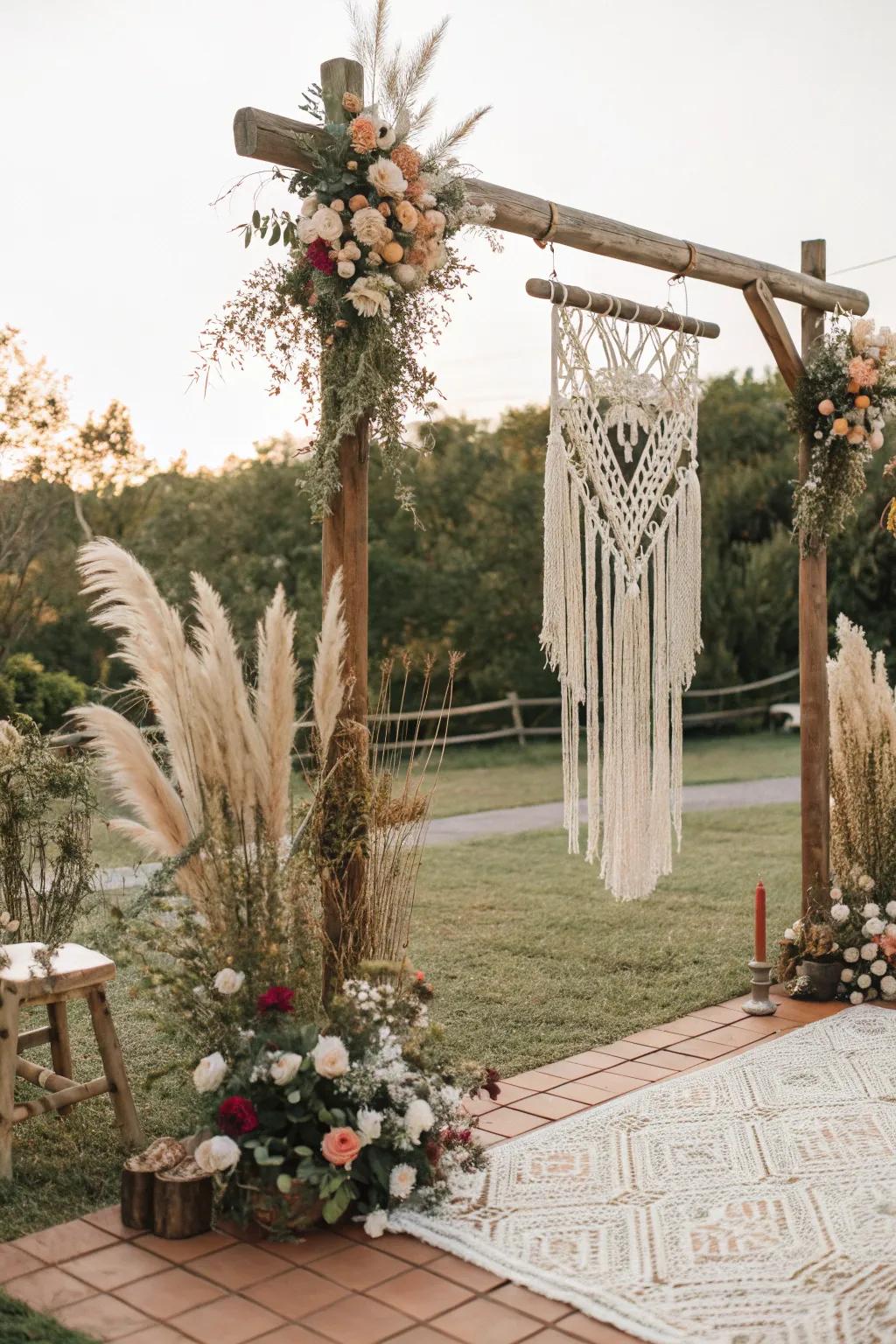 A bohemian wedding theme that embodies uninhibited, free-spirited elegance.