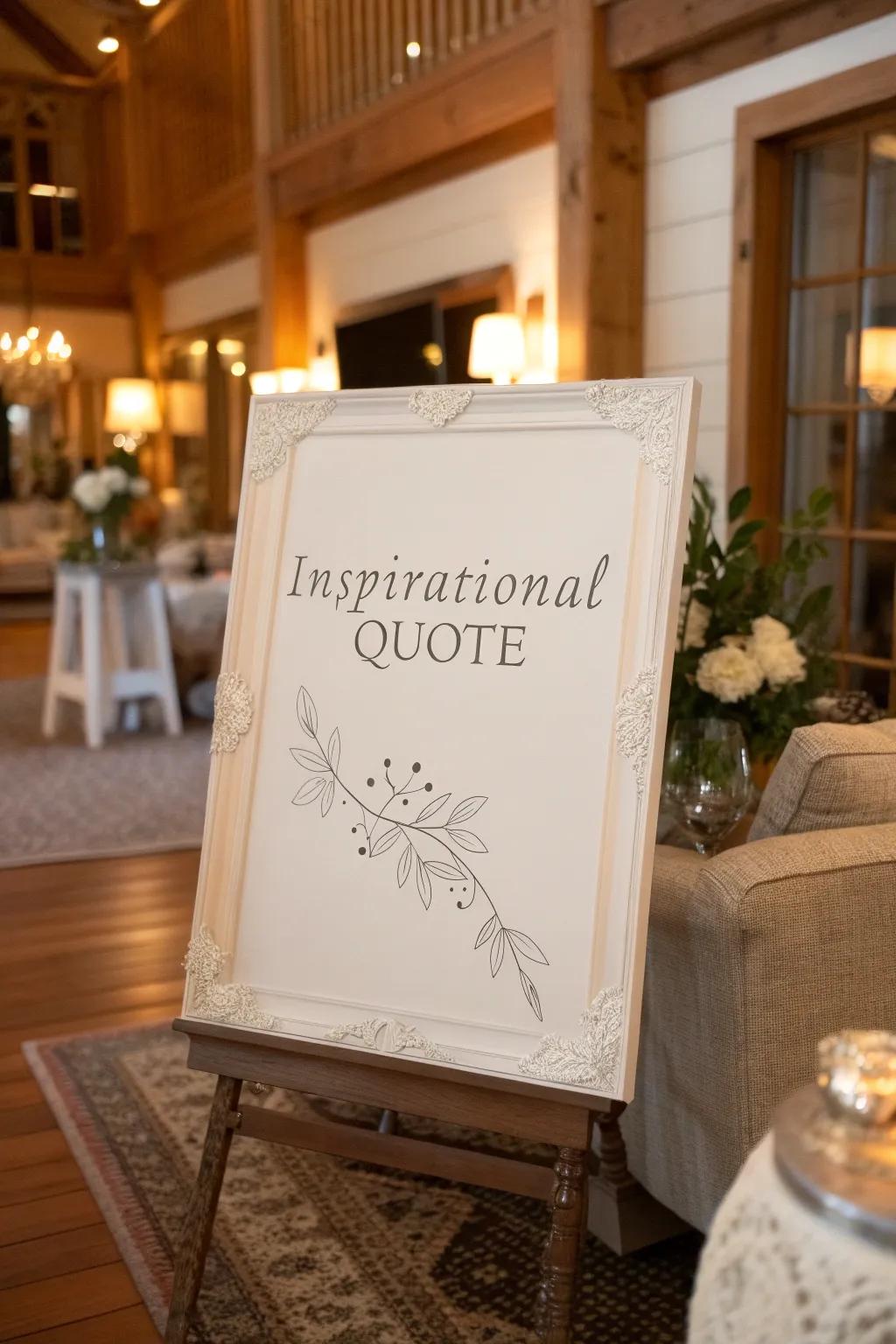 An uplifting statement elegantly presented on a magnetic writing surface.