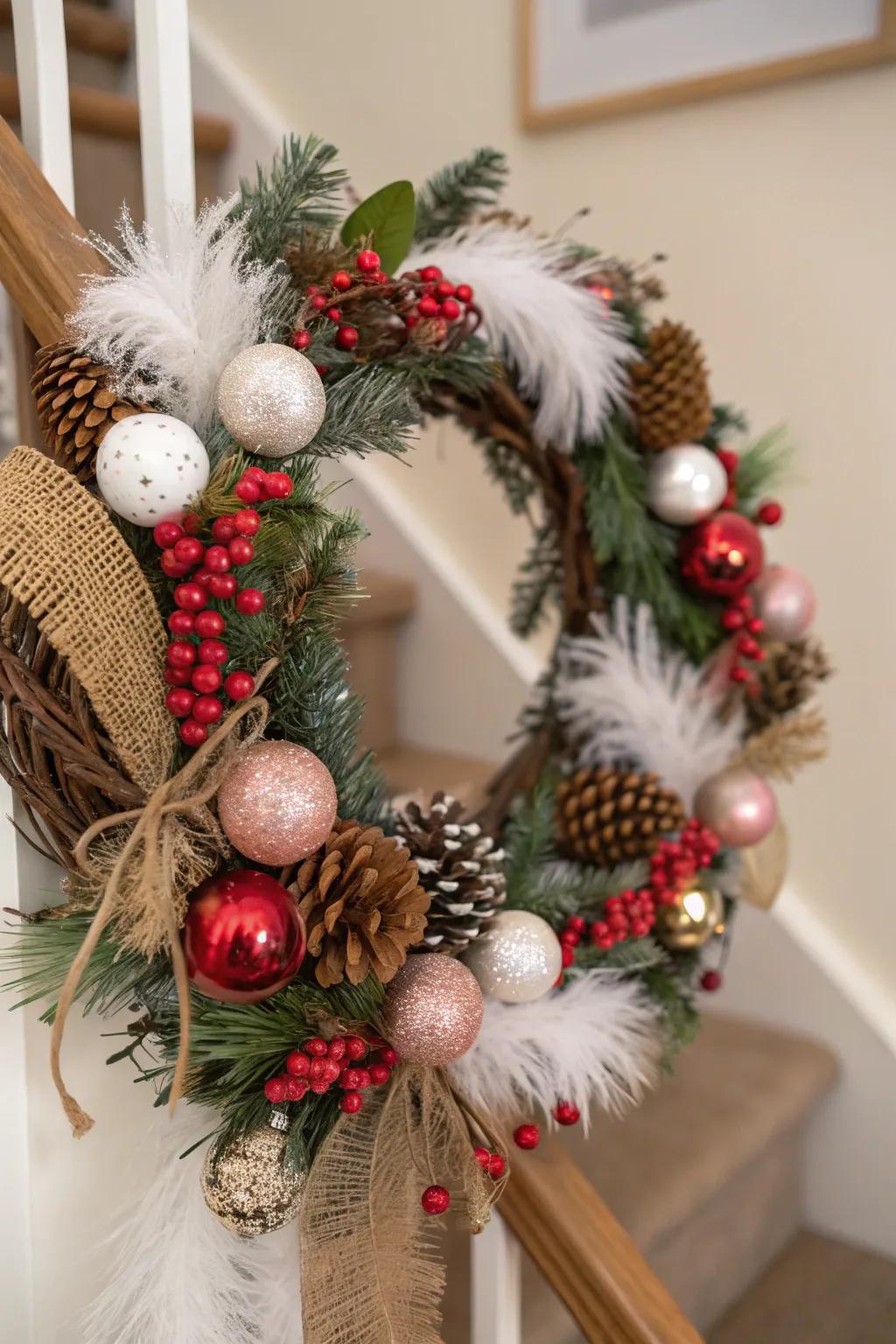 Whimsical garlands and wreaths that add festive charm