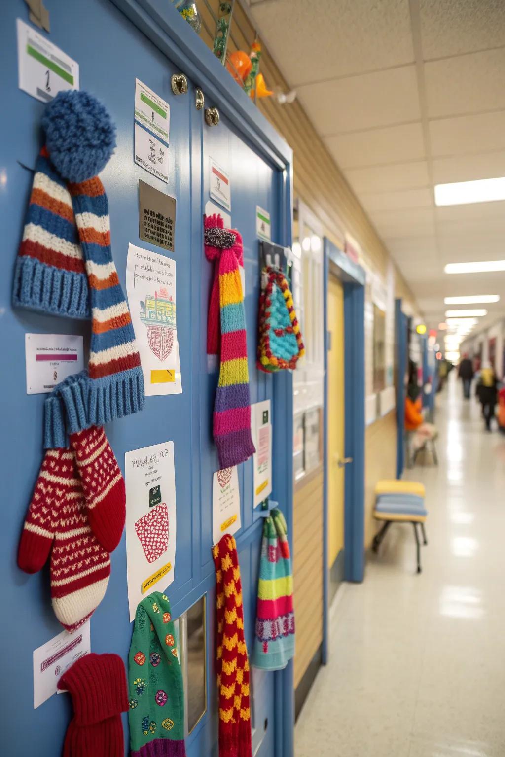 Warm winter wishes bring a personal touch to this door