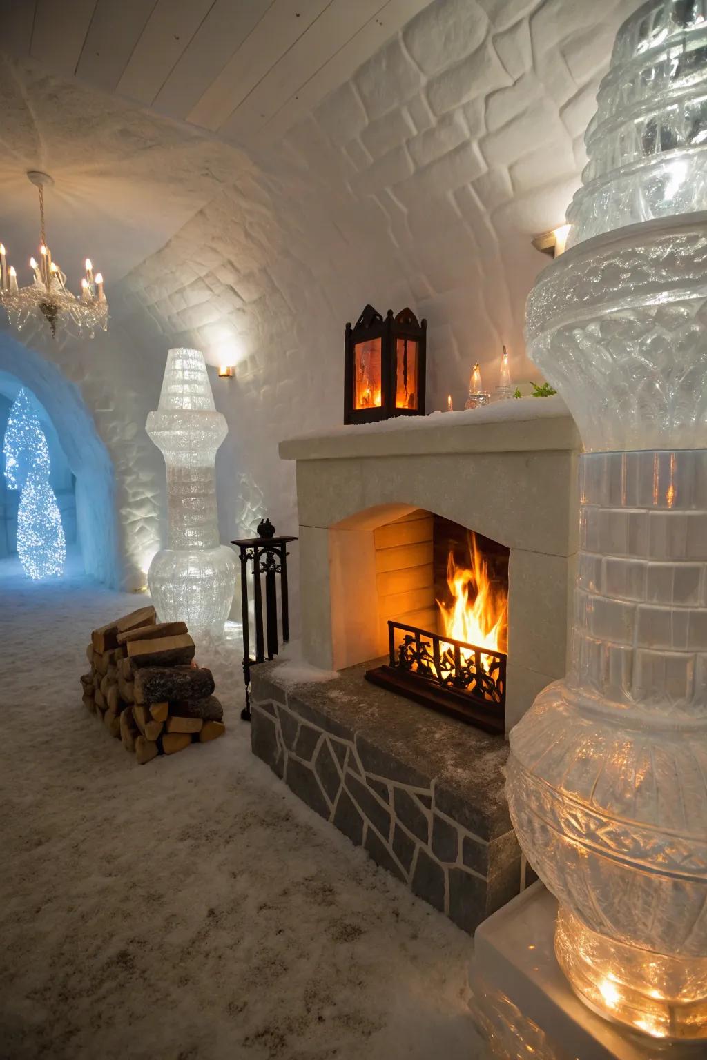 Encounter the impressive contrast between blaze and ice inside your abode.