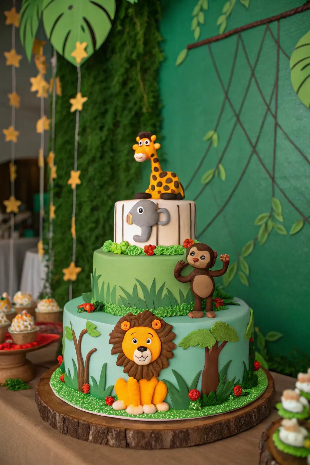 An exquisitely decorated cake forms a delightful centerpiece for your child’s first birthday celebration.
