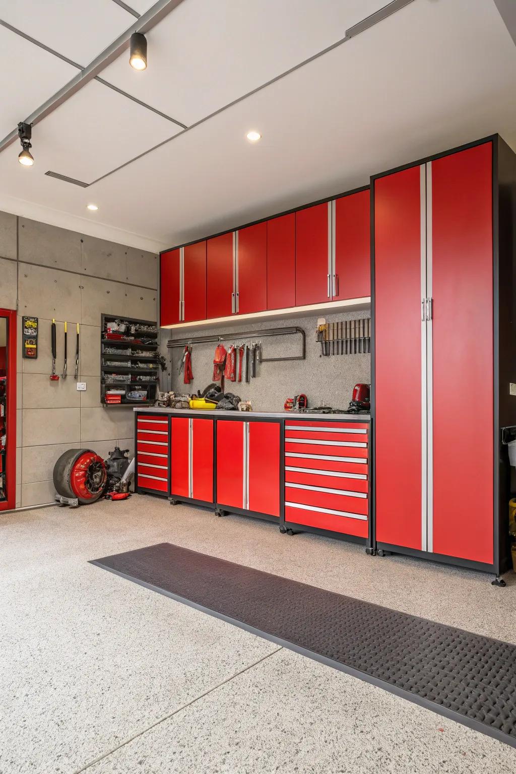 Bold hues give your garage individuality and vibrancy.