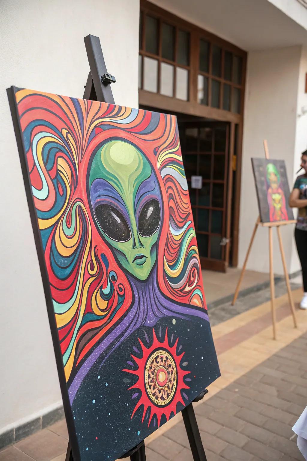 A psychedelic masterpiece that reimagines conventional cosmic art with a modern twist.