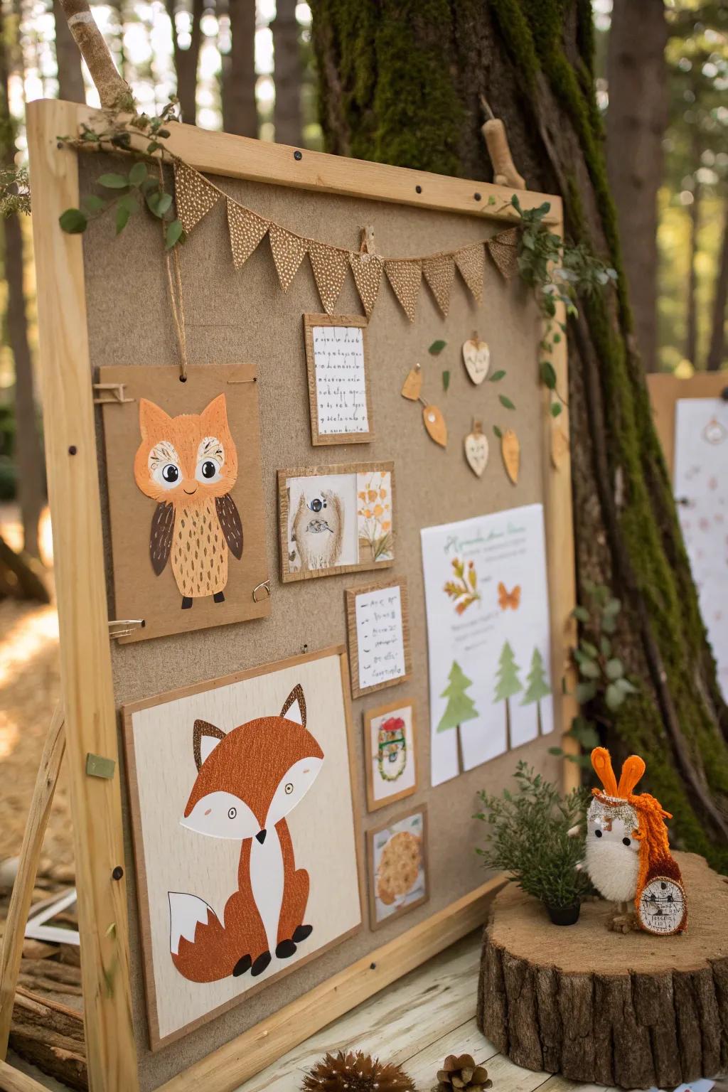 A delightful forest scenery with charming forest creatures.