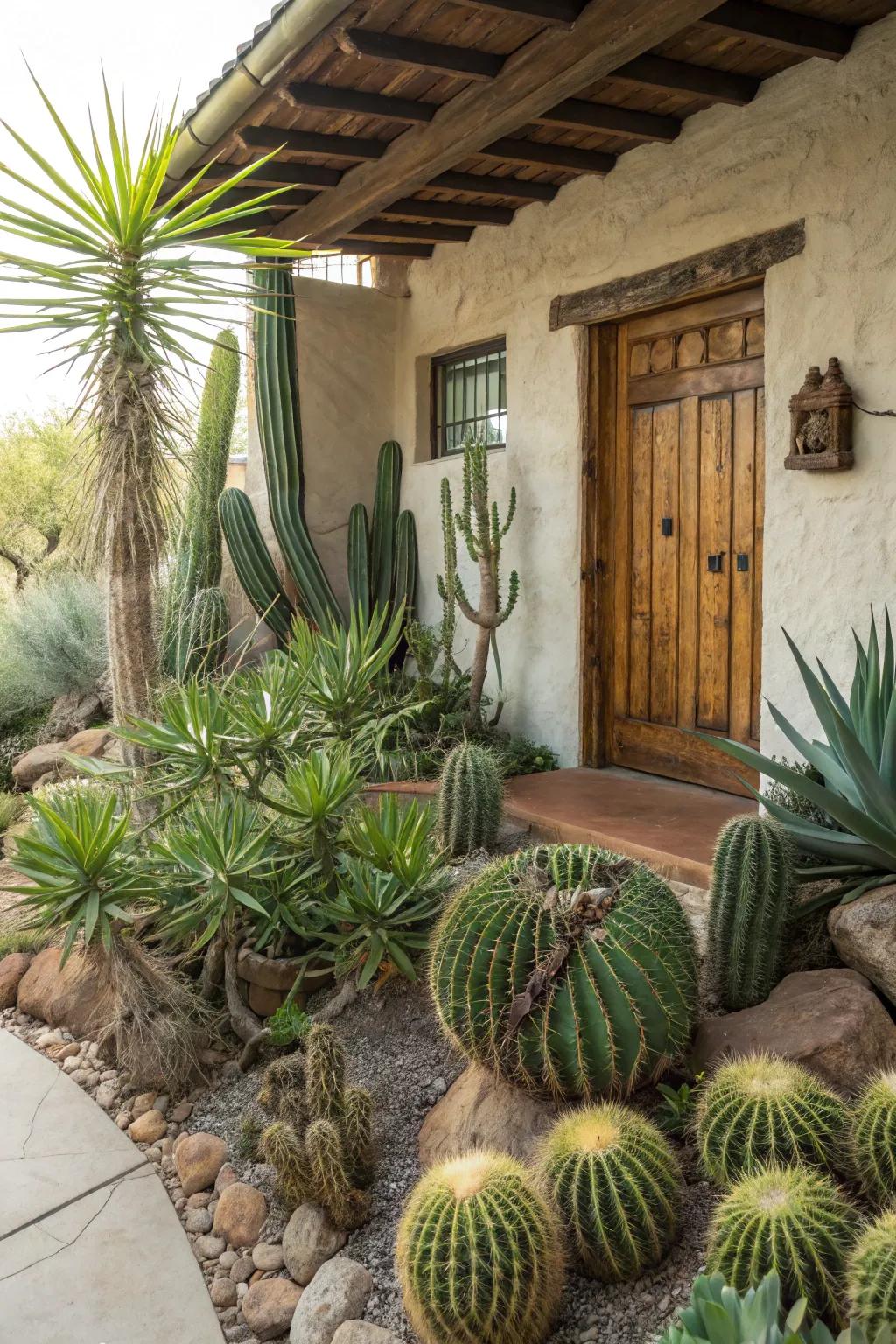 Desert plants enrich an Arizona room with greenery and vibrancy.
