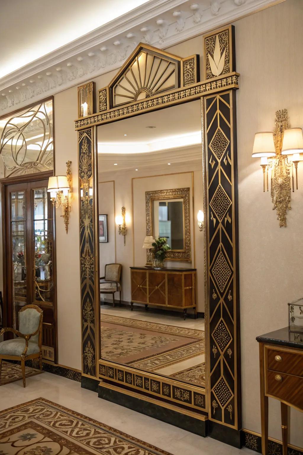 Ornate reflectors contributing depth and elegance to any space.