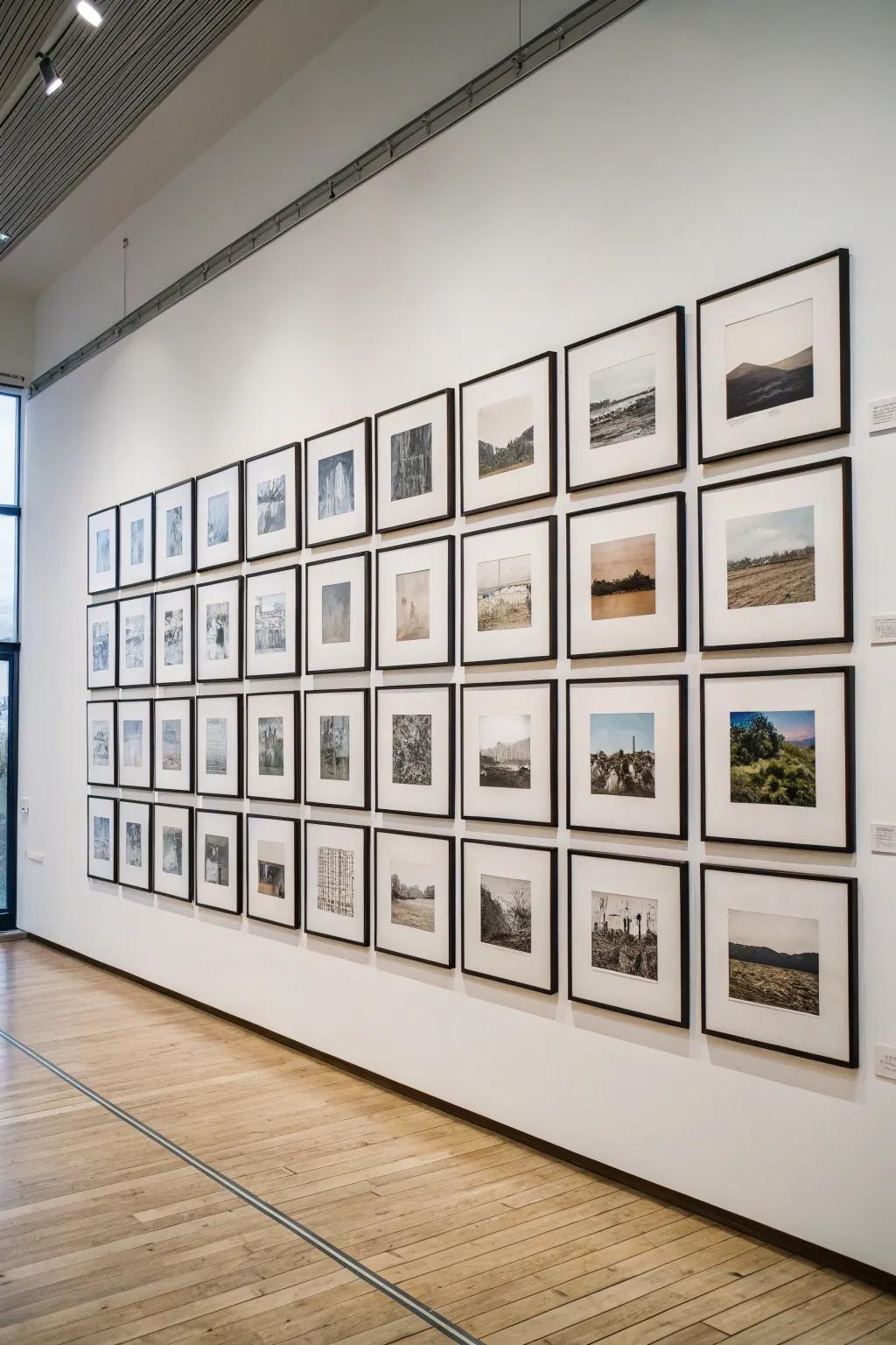 A flawless grid design featuring art prints in a modern ambiance.