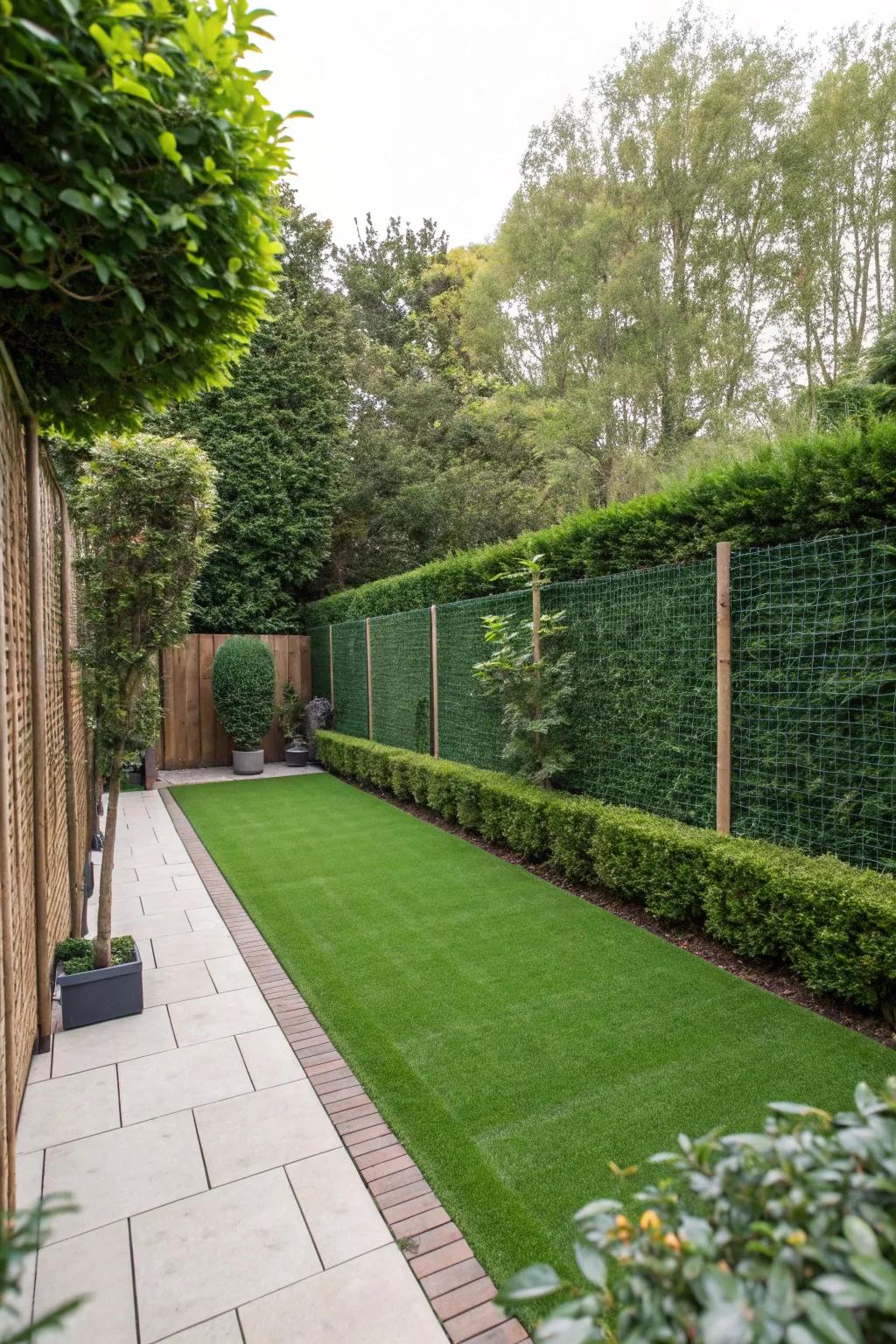 Your personal hidden sanctuary featuring artificial grass and enclosures.
