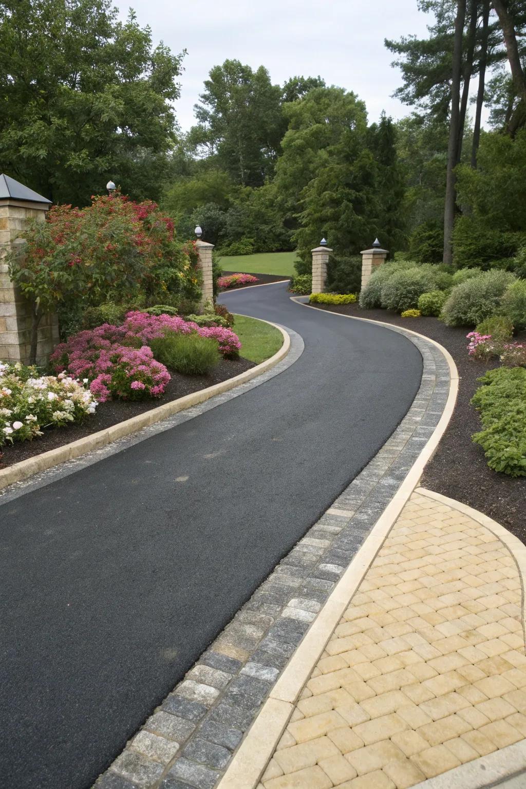 Two-toned borders offer your driveway a polished look.