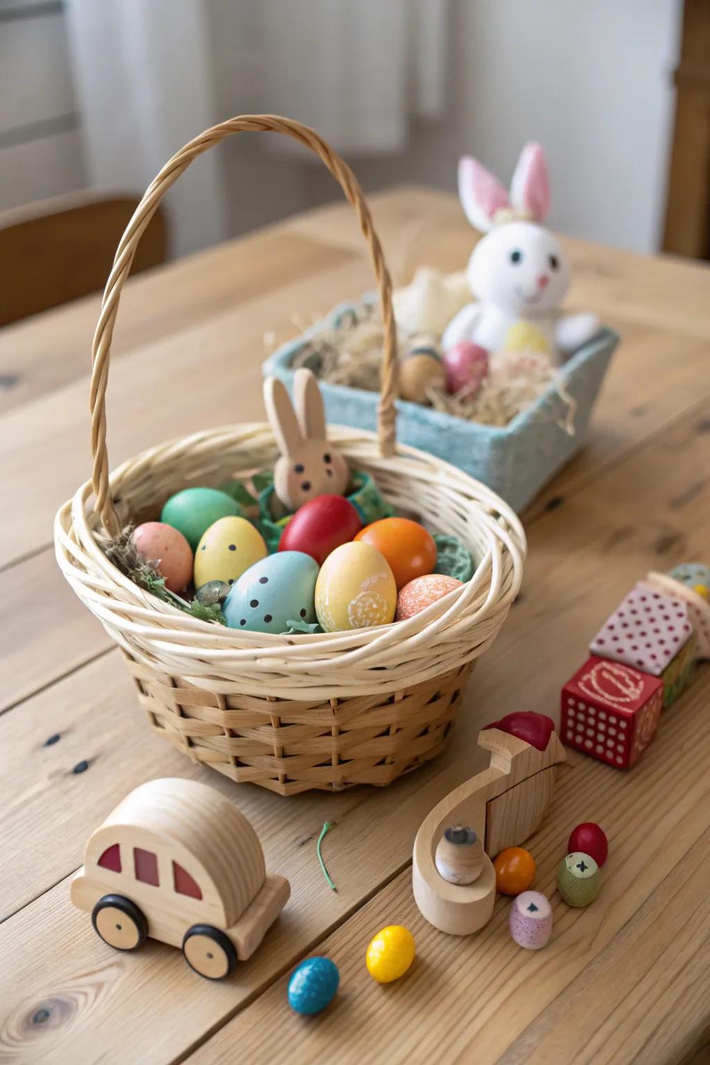 Environmentally friendly timber toys for a classic Easter present.