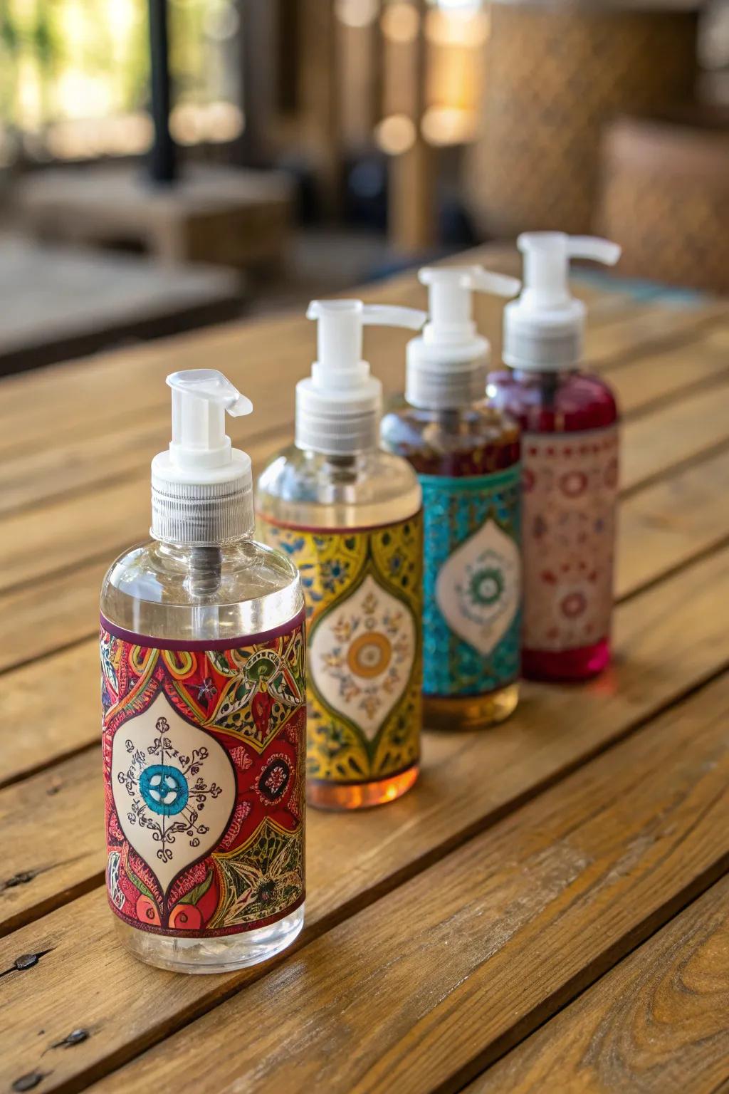 Stylish hand cleansers as a practical favor.