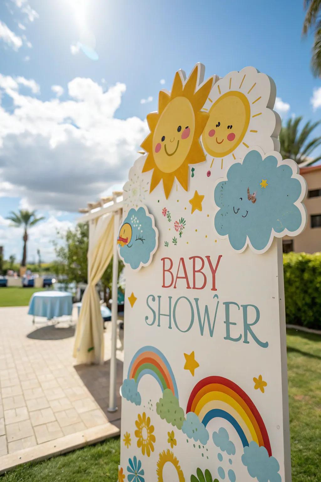 Weather-themed signs instill a sunny and cheerful mood into your festivity.