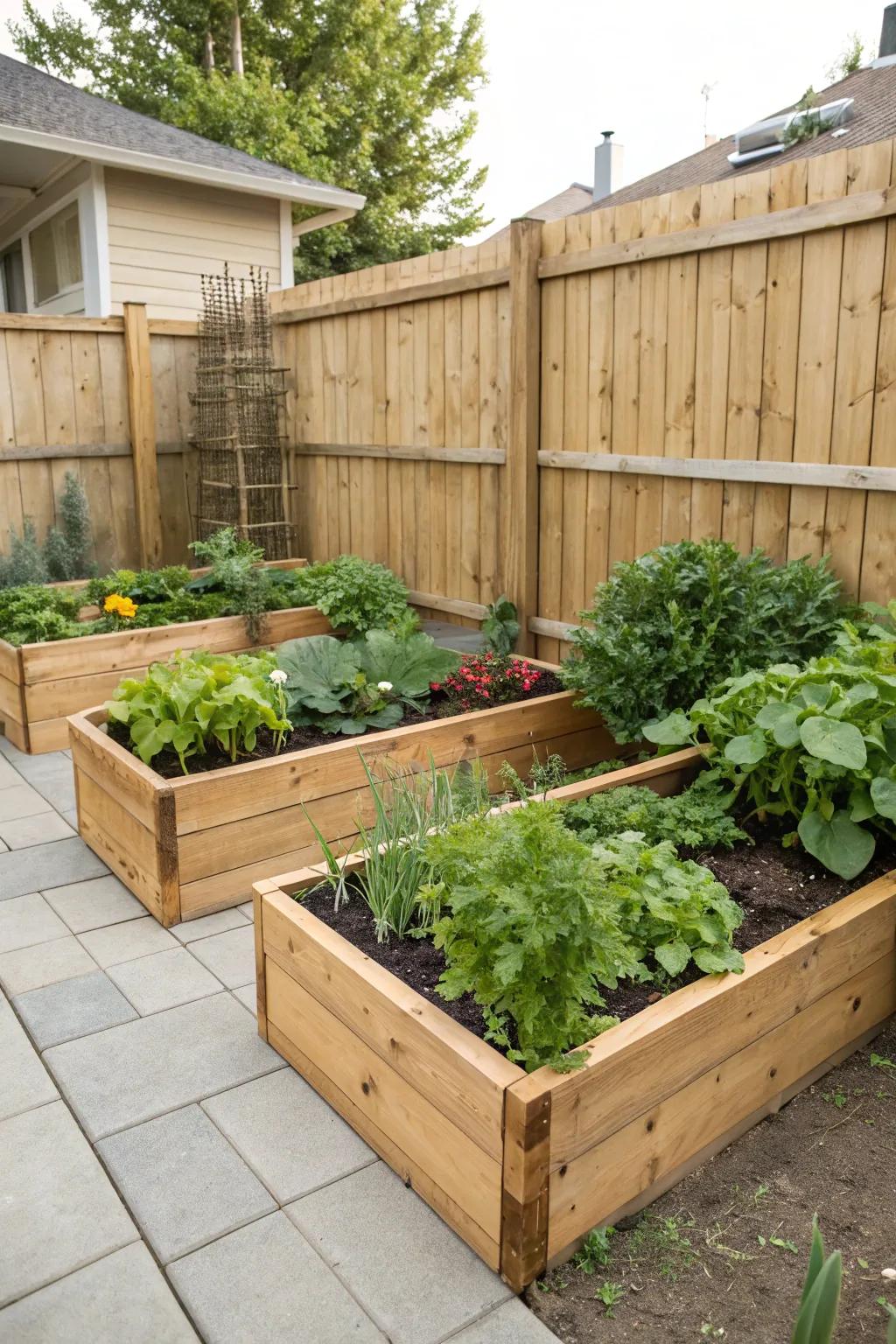 Cultivate your own herbs and vegetables in a dedicated corner.