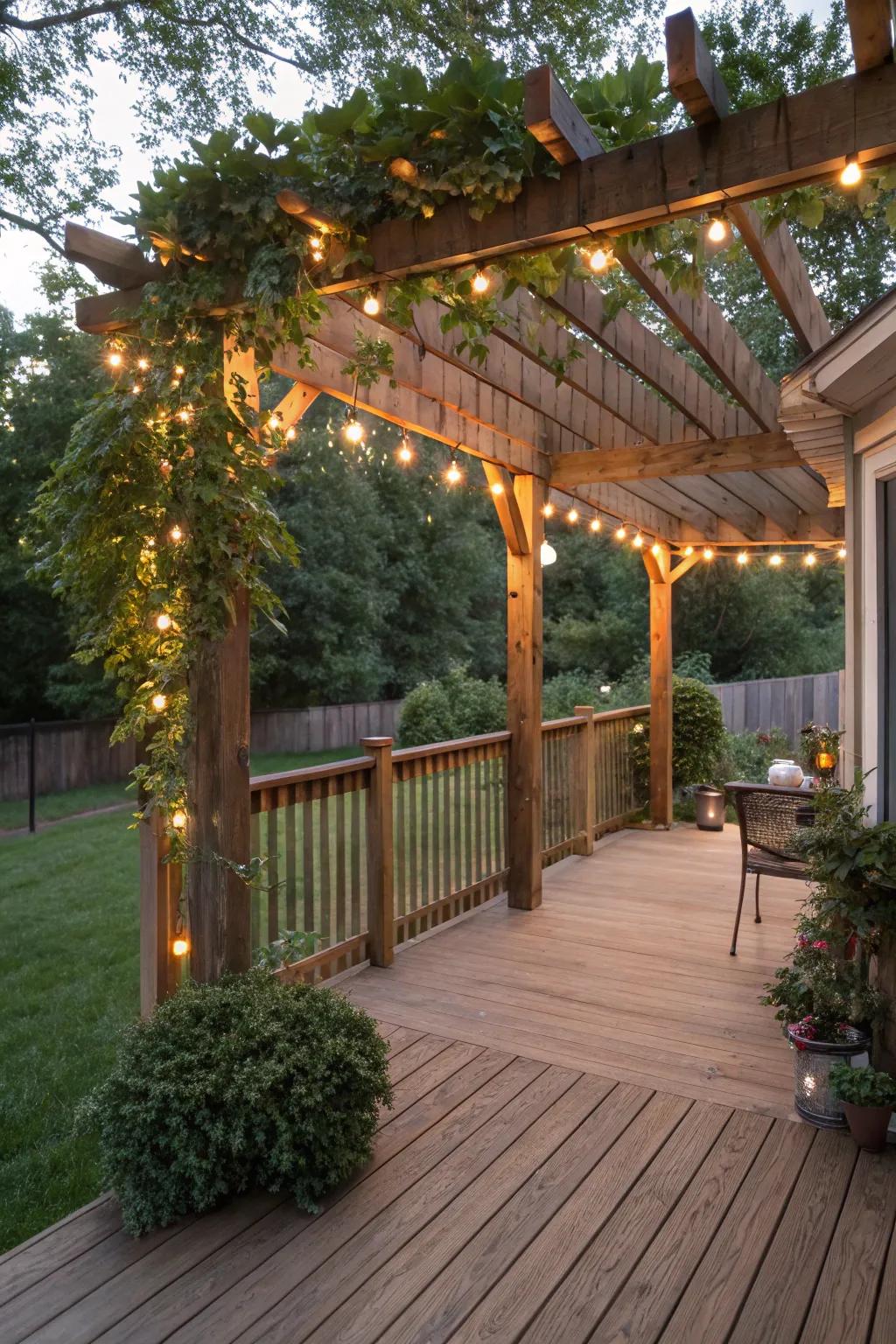 A shade structure adds shade and an element of elegance.
