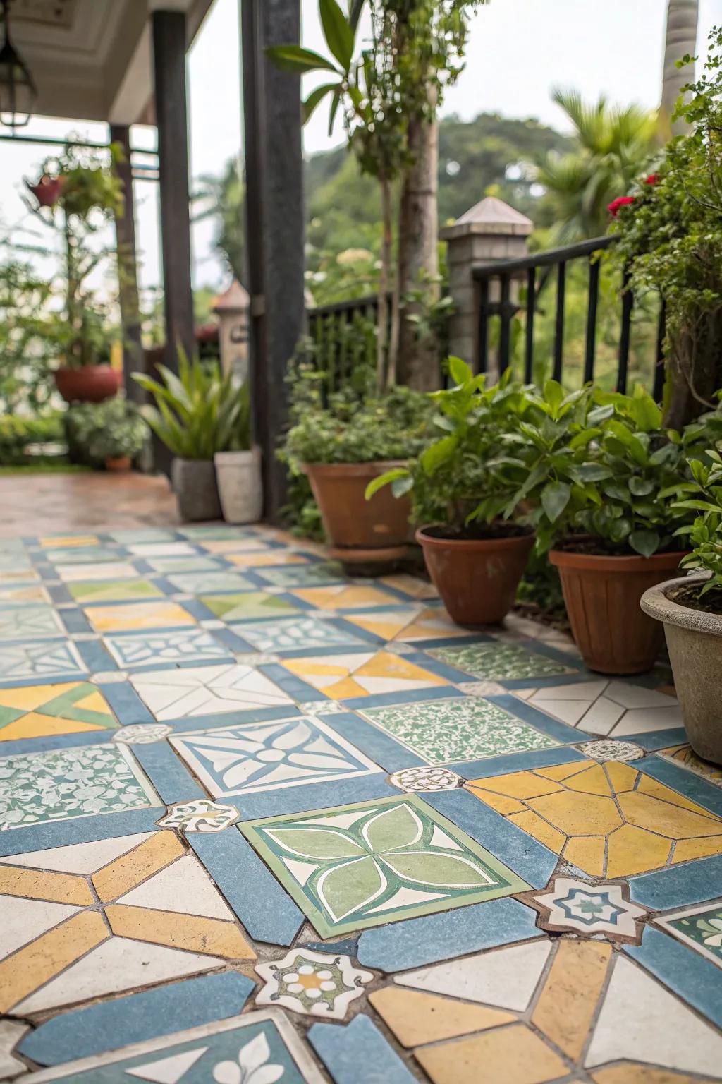 Interlocking tiles present varied design options for your patio.
