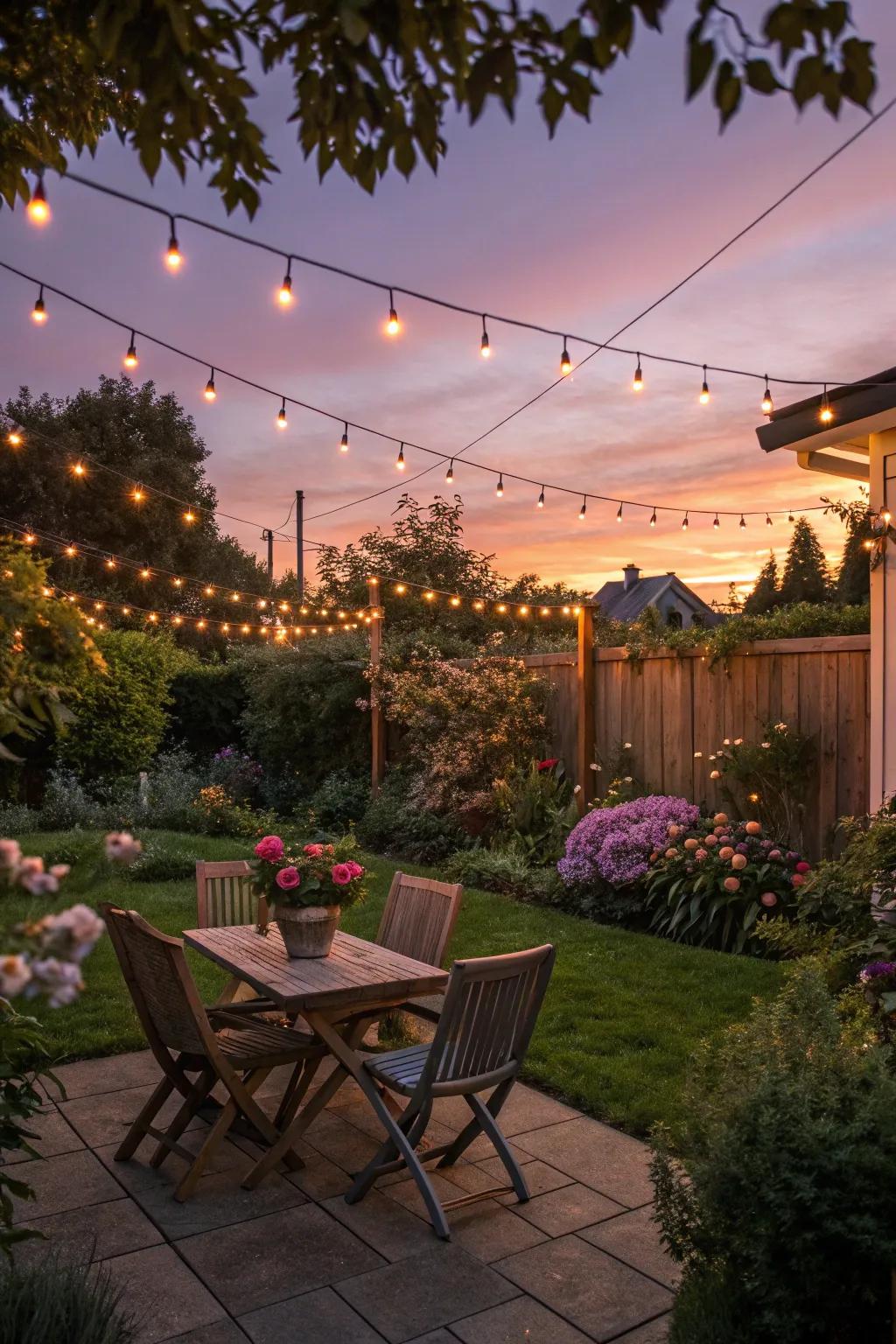 Festoon lights add a magical touch to your evening gatherings.