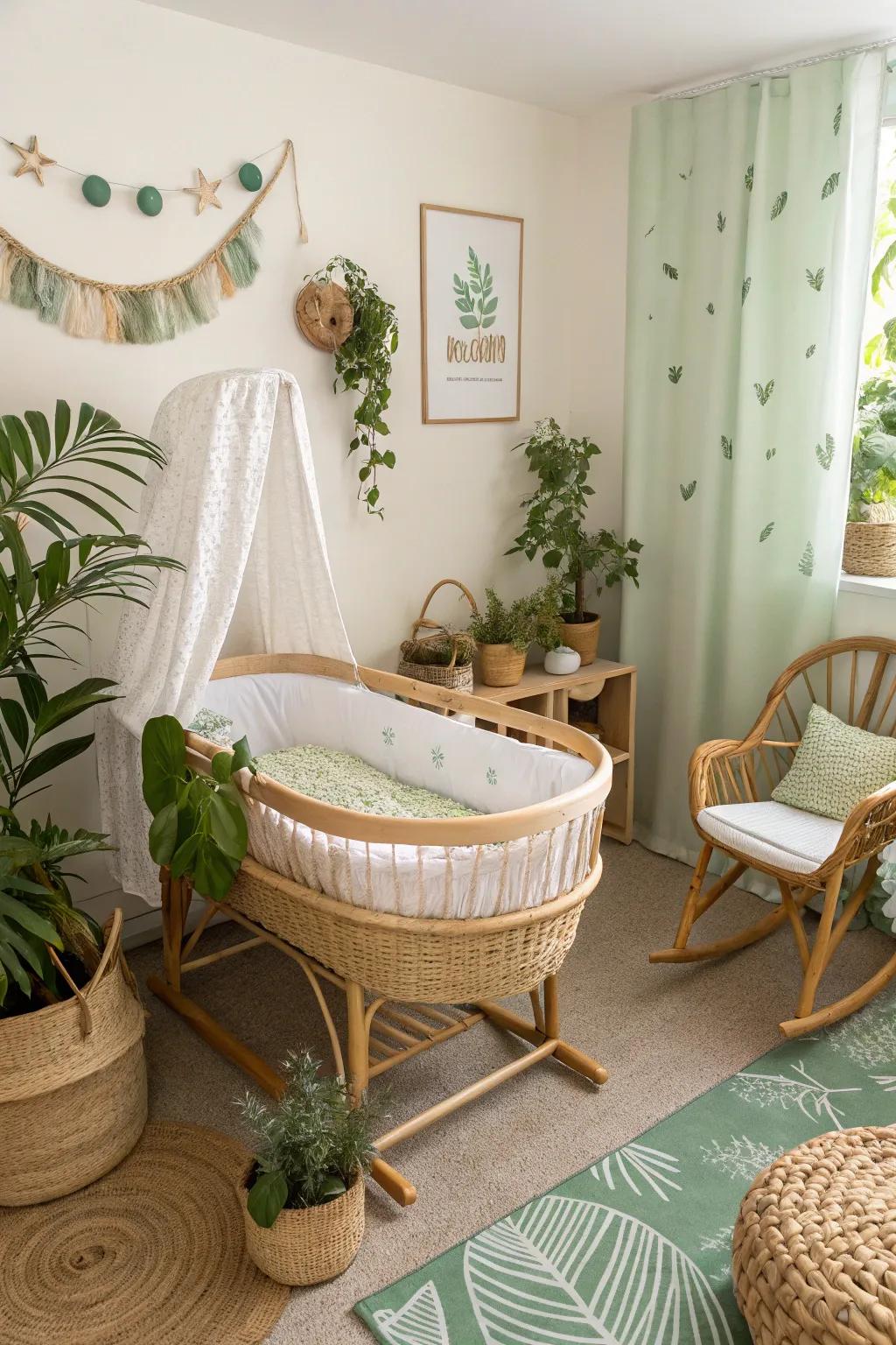 Sustainable choices featuring an eco-conscious bassinet.