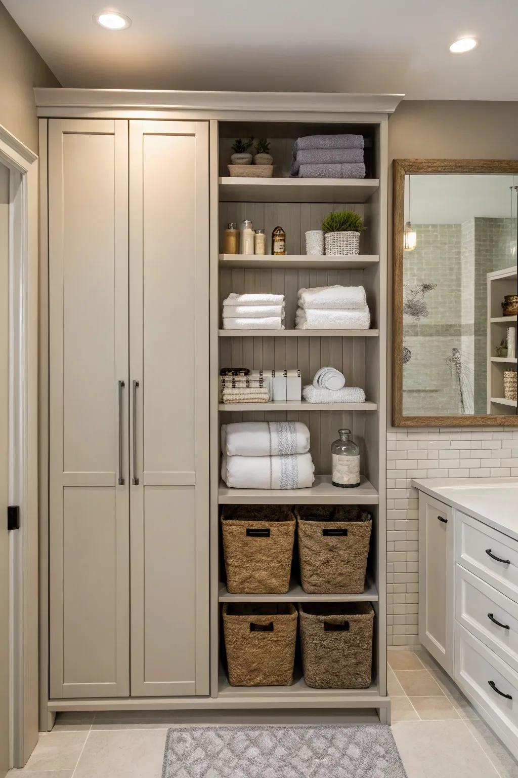 Visible and concealed storage for both visual appeal and practical use.