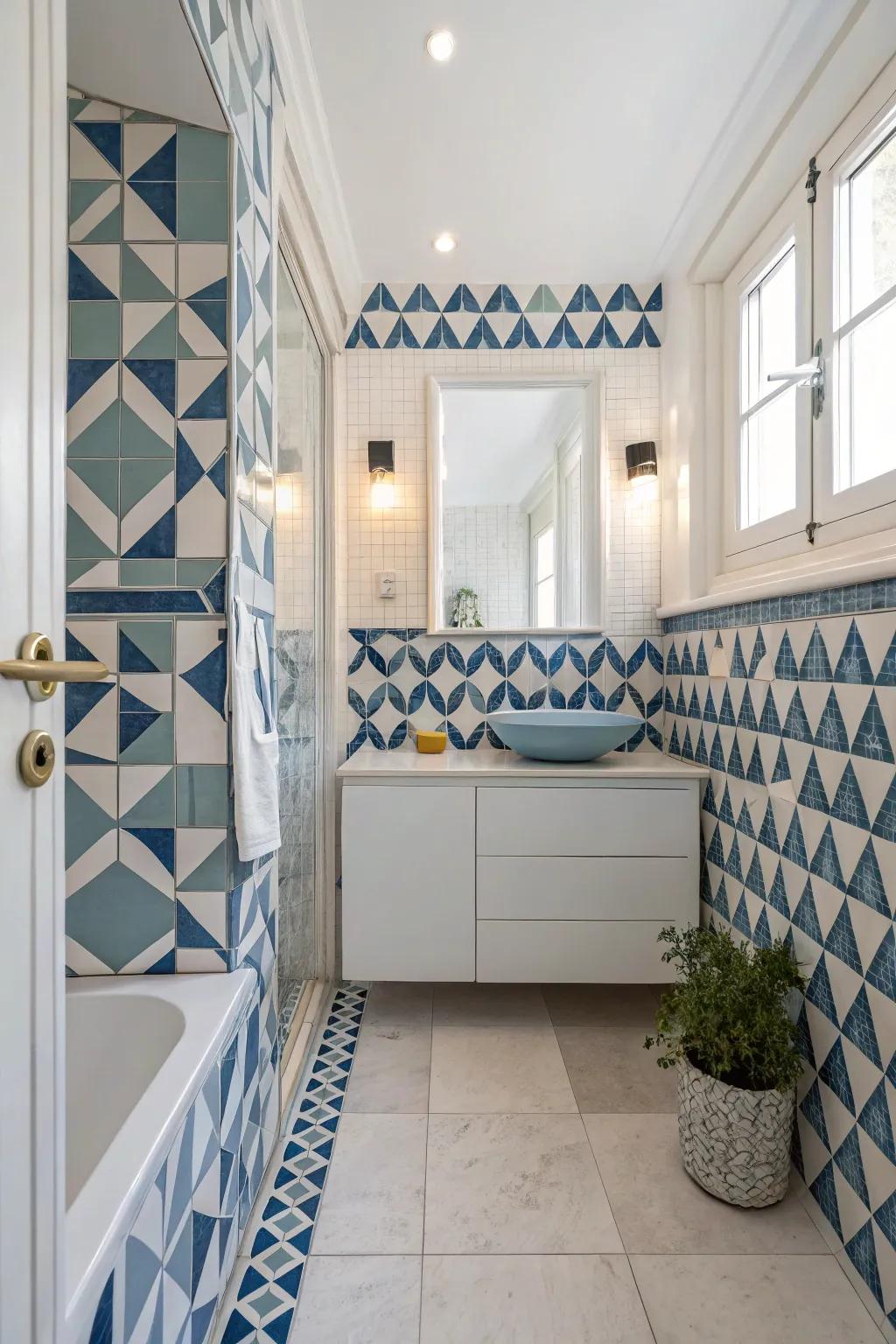 Tiles provide countless avenues for creative expression in your bathroom.
