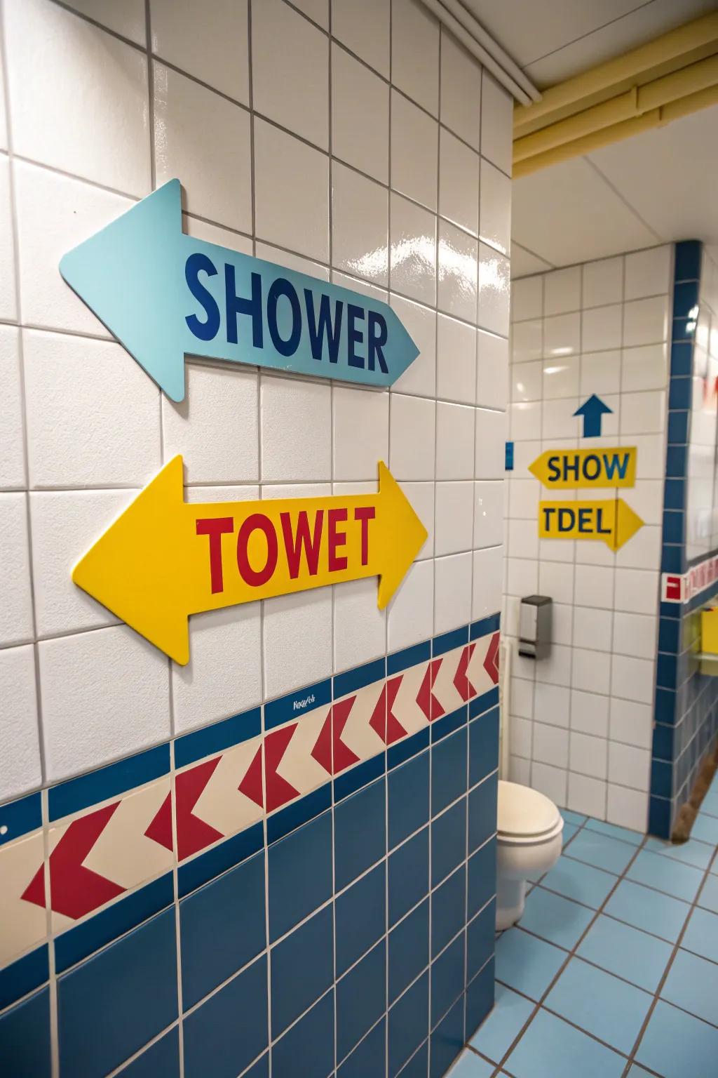Make navigation enjoyable through playful directional markers.