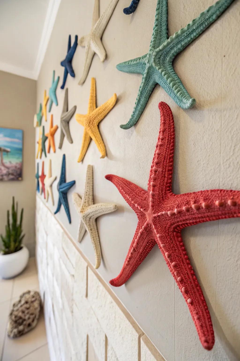 Incorporate a whimsical ocean accent to your walls with starfish sculpture.