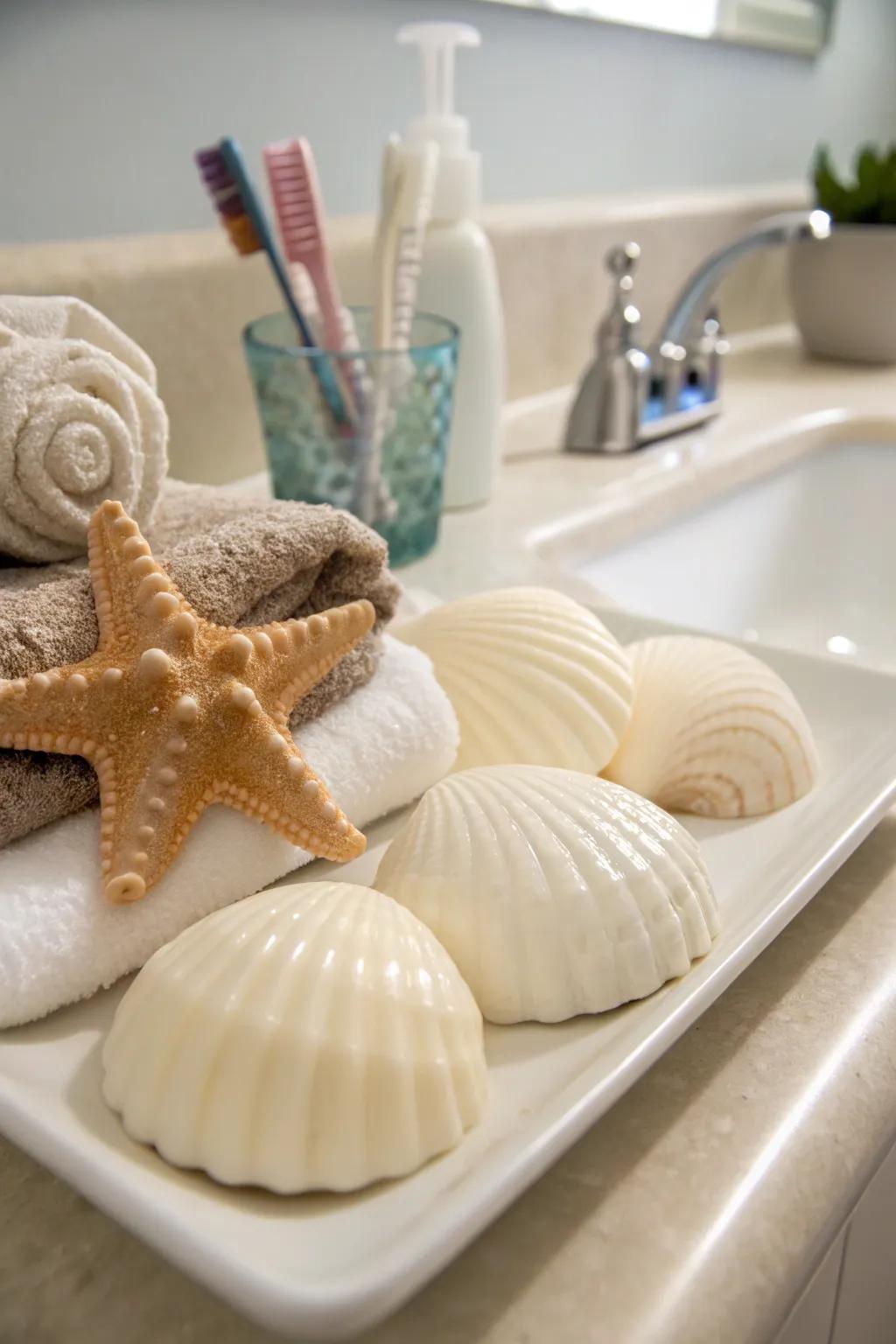 Seaside-styled soaps help create delightful and fragrant mementos.