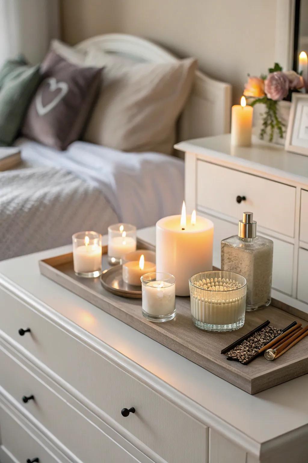 With ease, candles establish a cozy and inviting environment.