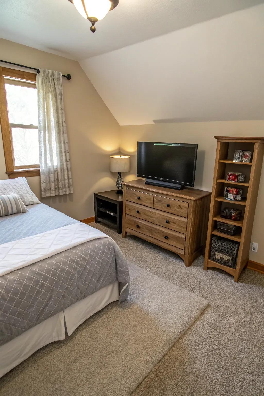 Corner TV stands are perfect for small spaces.