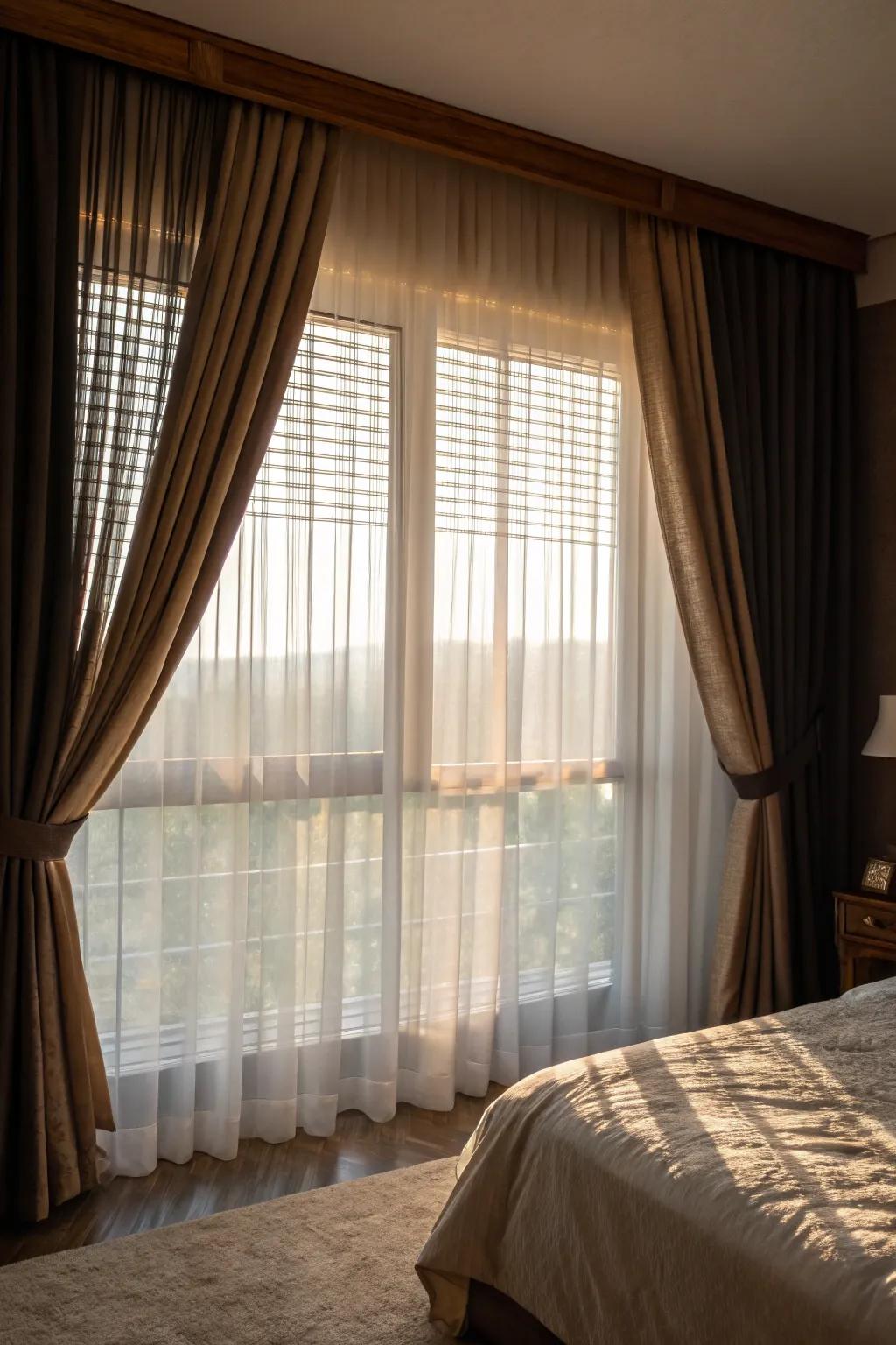 Layered window solutions provide adaptable light and privacy control.