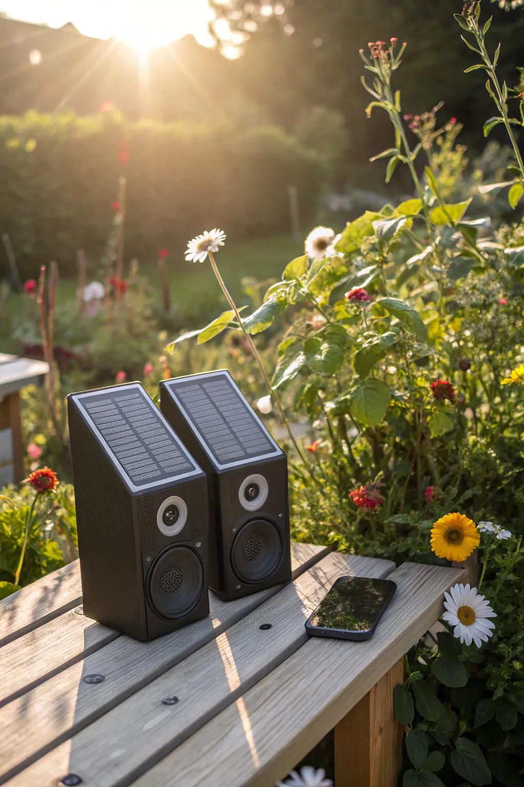 Utilize solar energy with eco-friendly speakers for sustainable sound.
