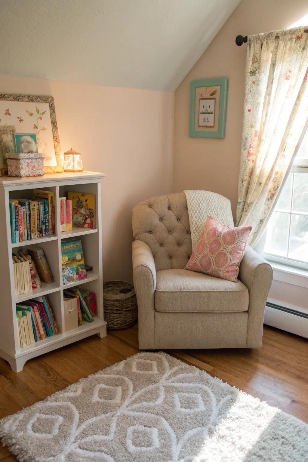 A reading space that's suitable for tranquil times and storytelling.