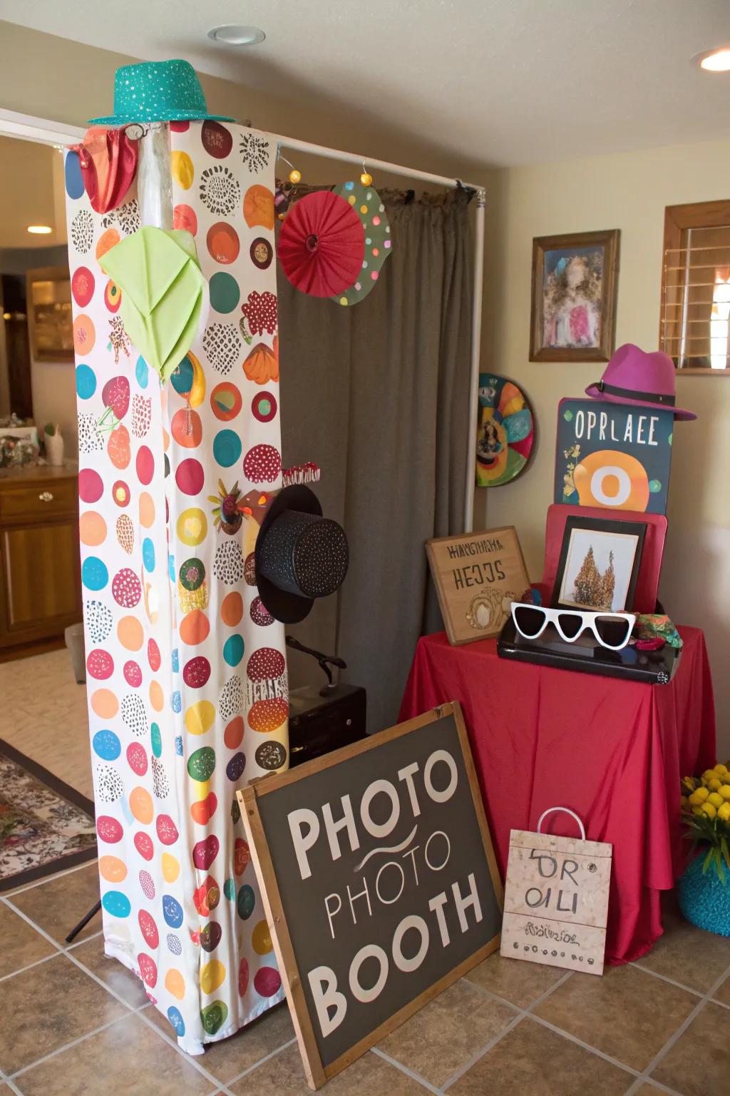 An interactive photo booth offers enjoyable and memorable snapshots.