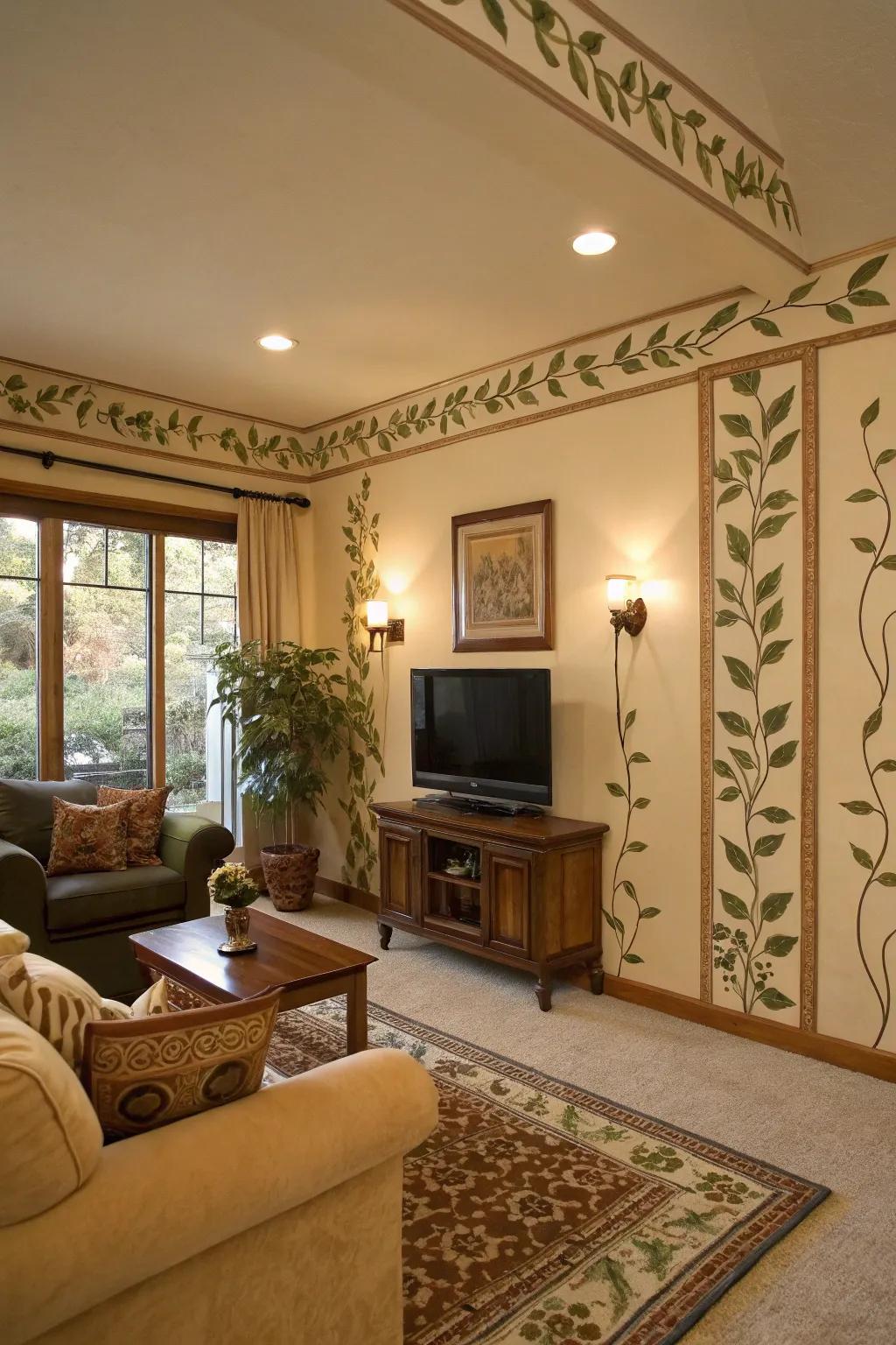 Invite nature inside with stunning leaf and vine trim designs.