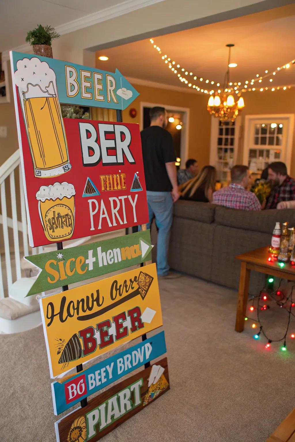 Quirky signs bringing personality to the party.