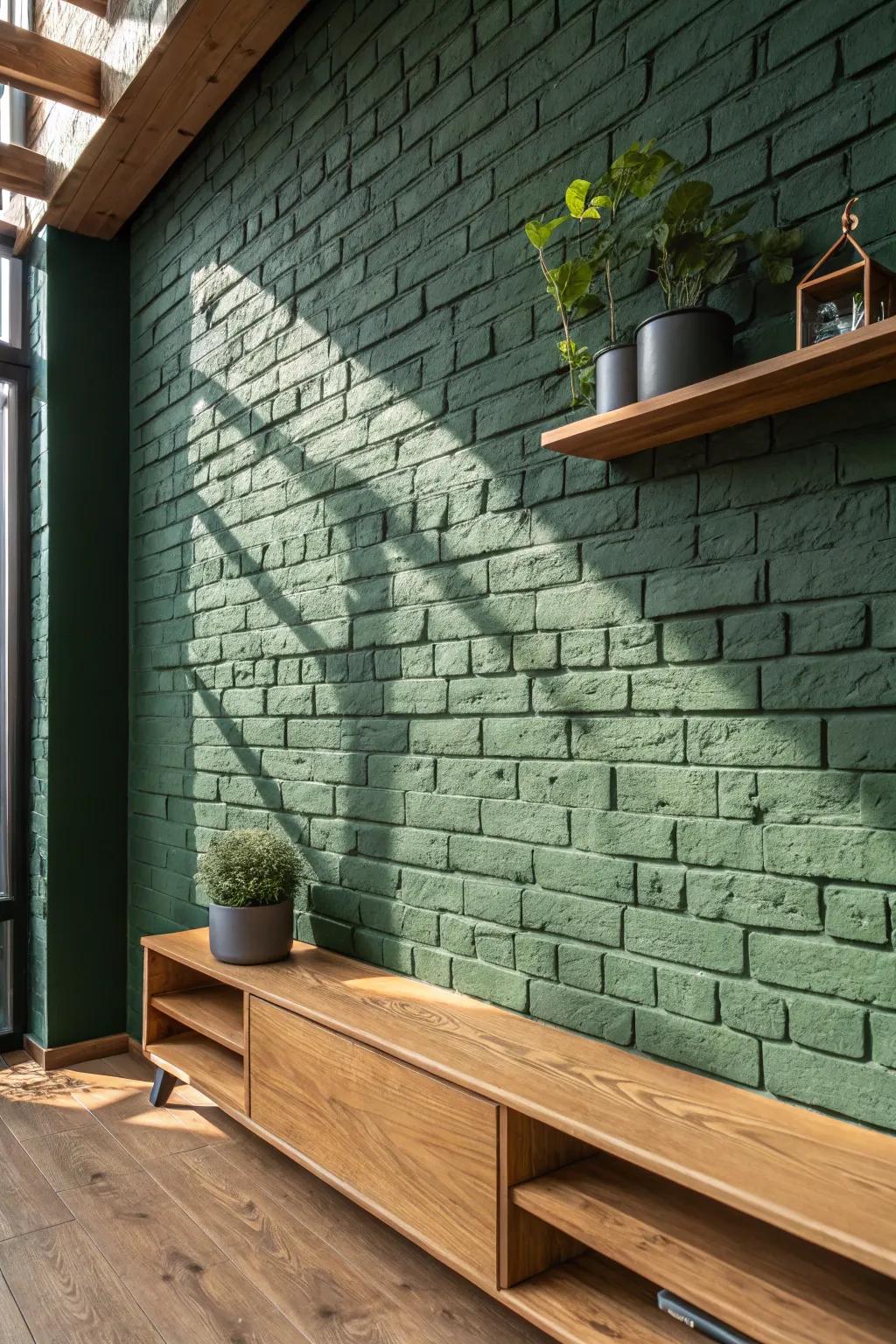 Transform your space with natural green tones that introduce nature indoors. Perfectly matched with timber details for a comfortable, stylish vibe.