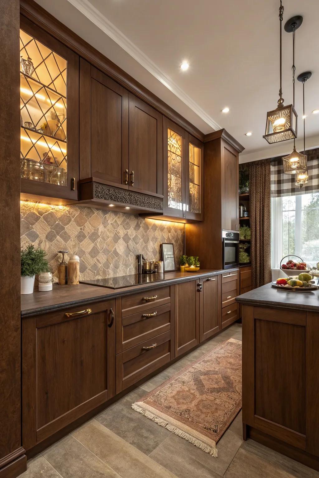 Stratifying chocolate shades enriches the kitchen with magnitude and affection.