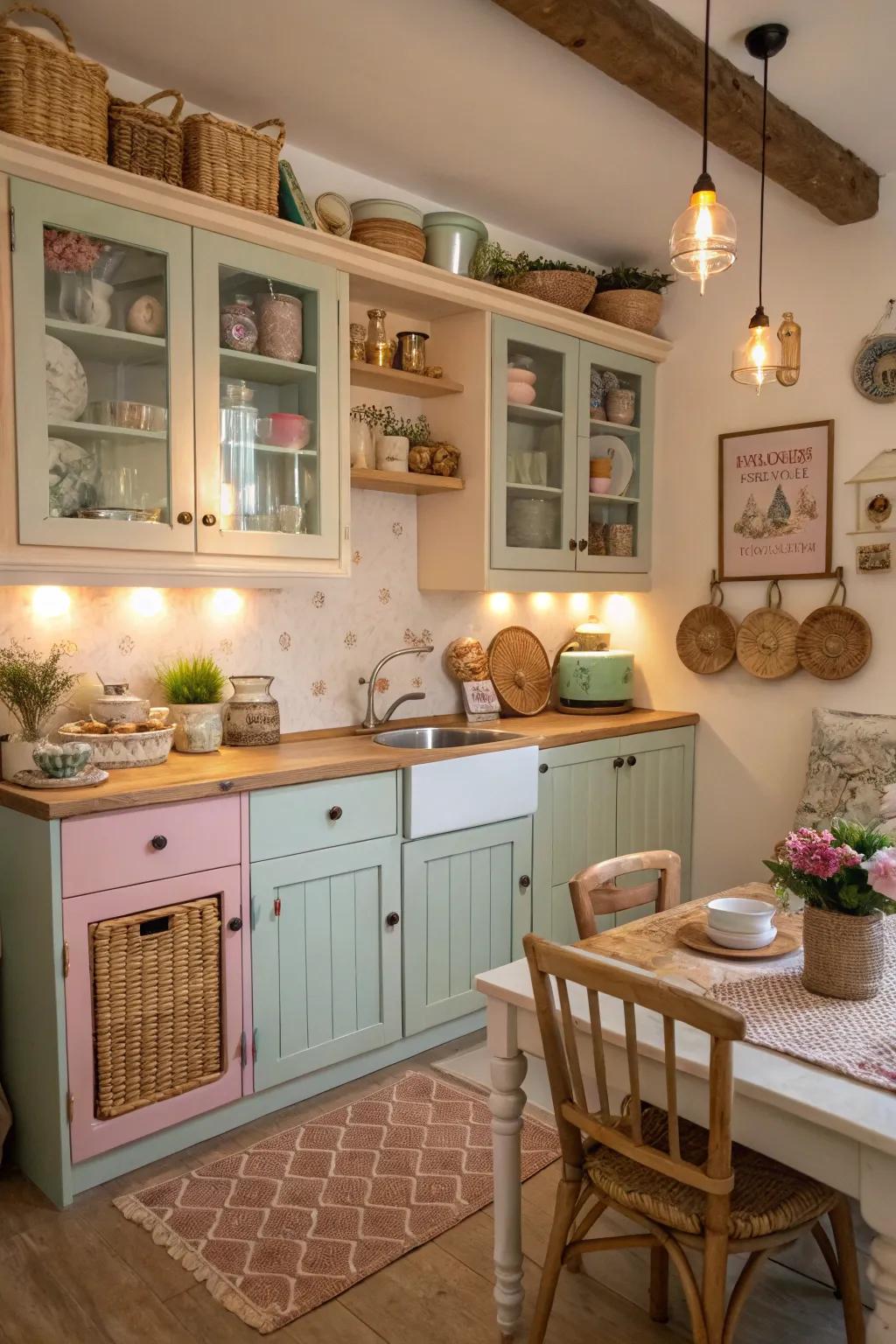 Do-it-yourself elements contribute warmth and individuality to this kitchen.