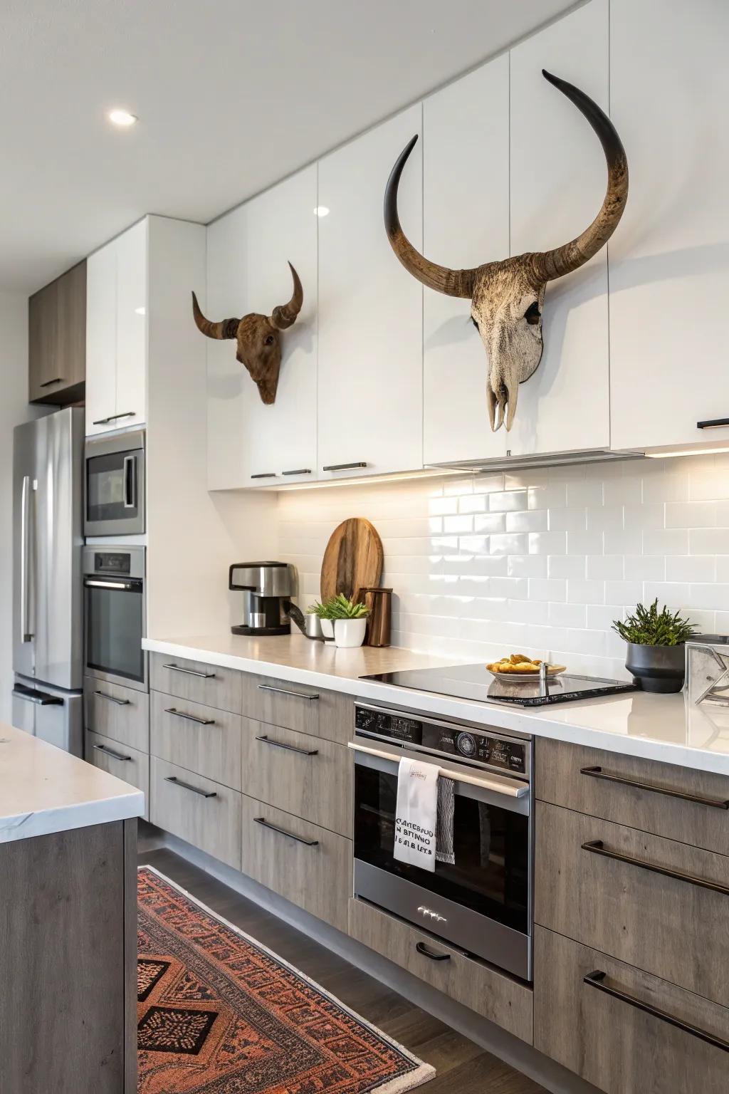 An earthy accent in the cooking area.