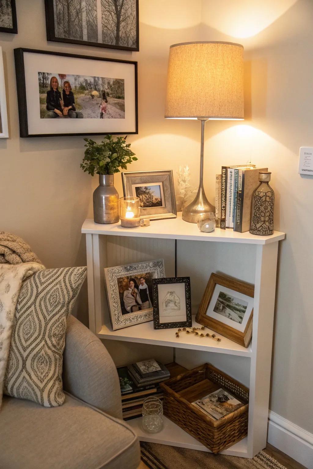 Personalize your nook with cherished mementos.