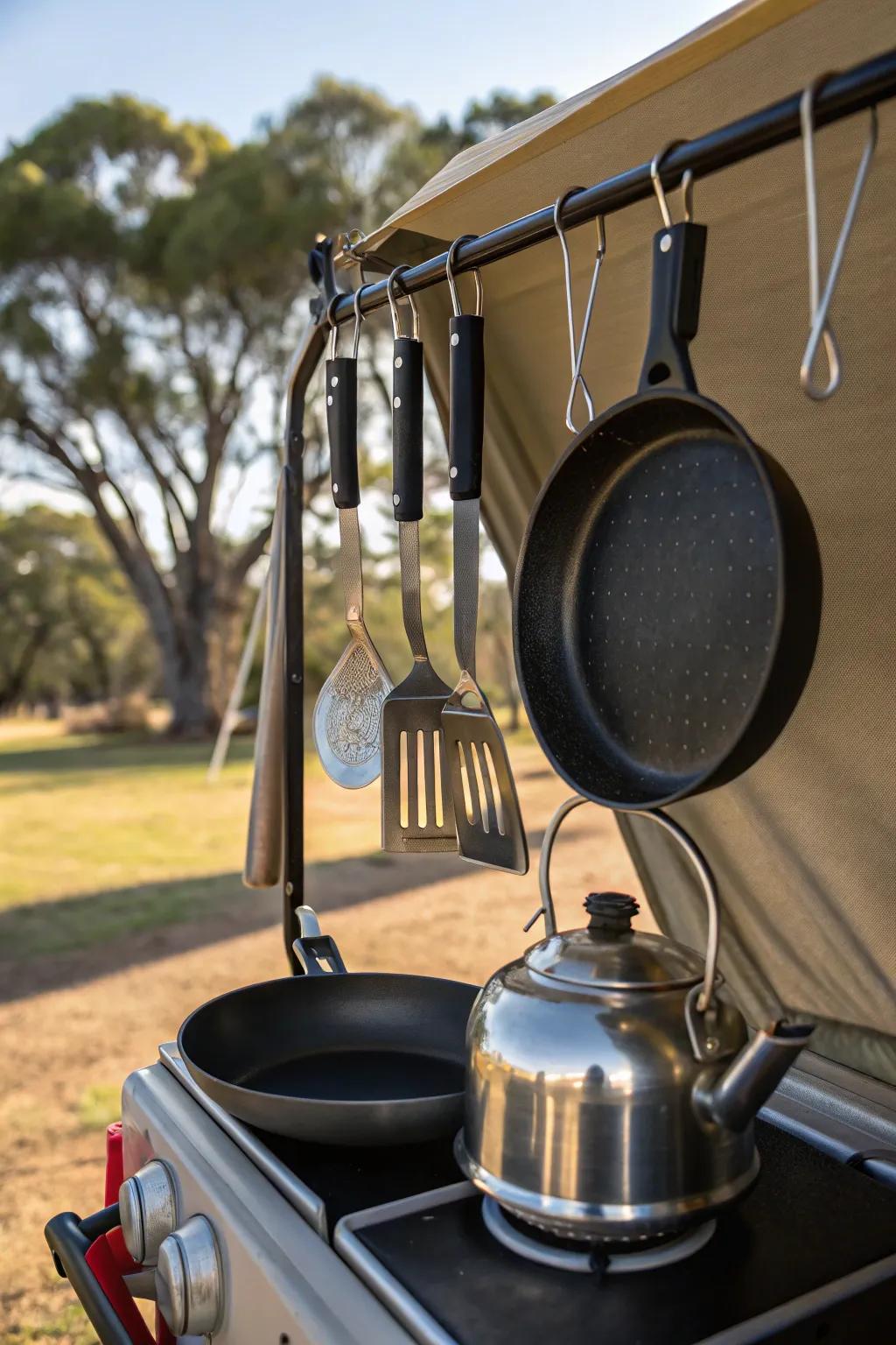 Keep your cooking tools in immediate reach.