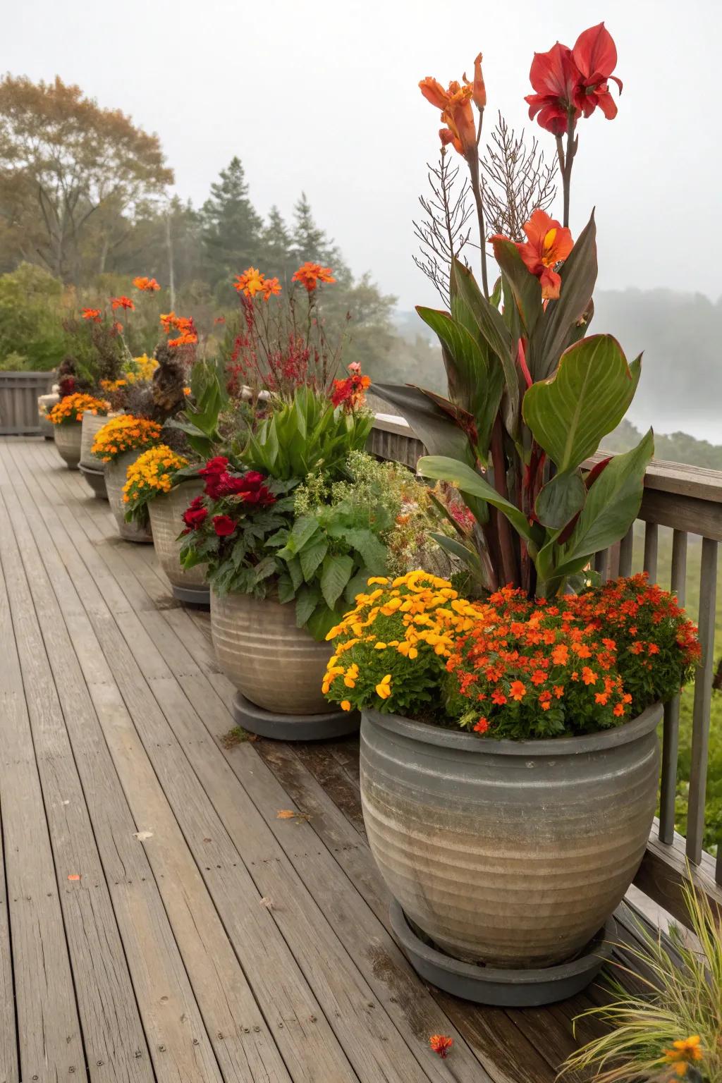 Ginger blossoms harmonizing with seasonal flowers for a year-round spectacle.