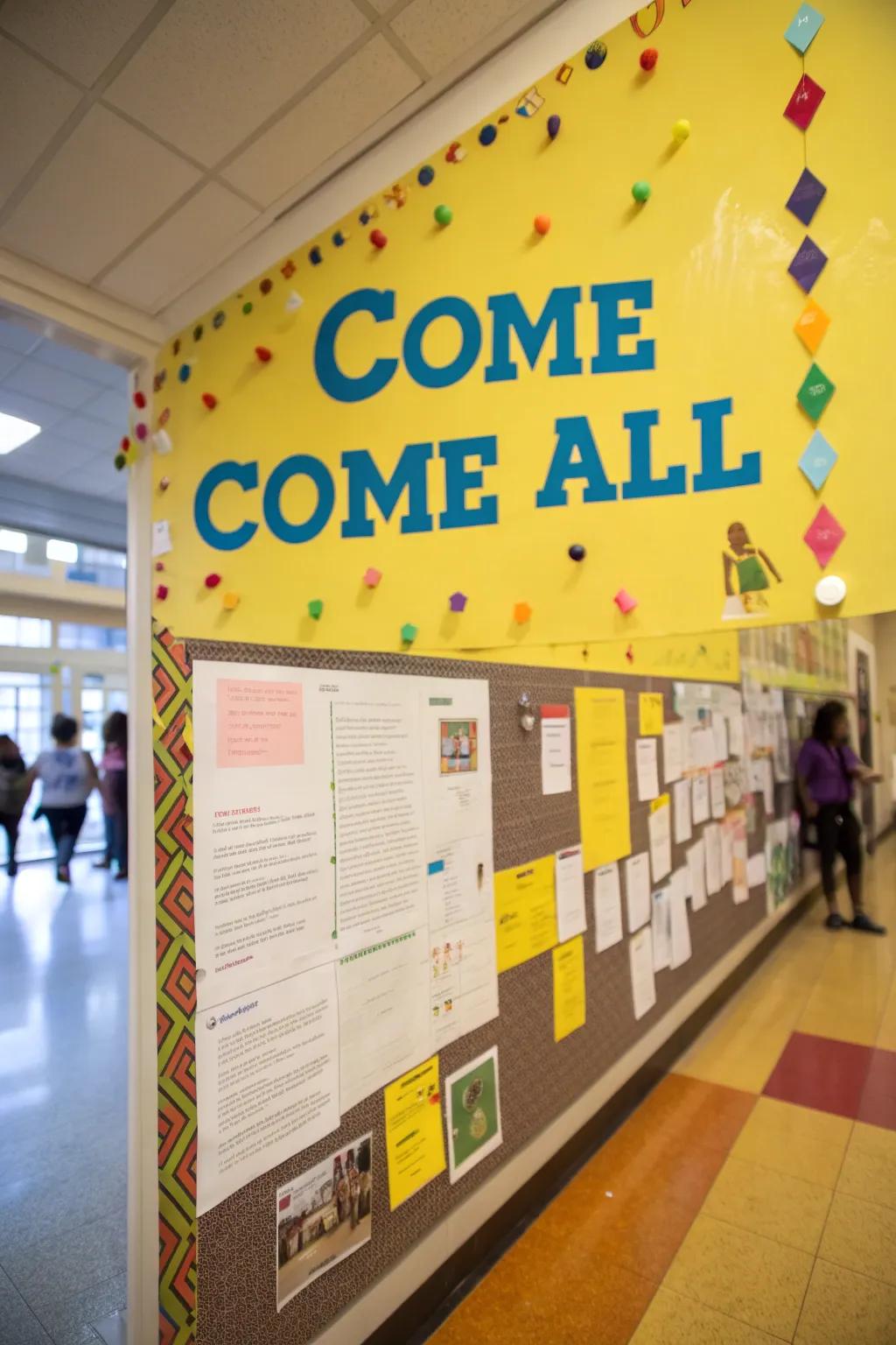 A welcoming message establishes a friendly and inviting fair theme.