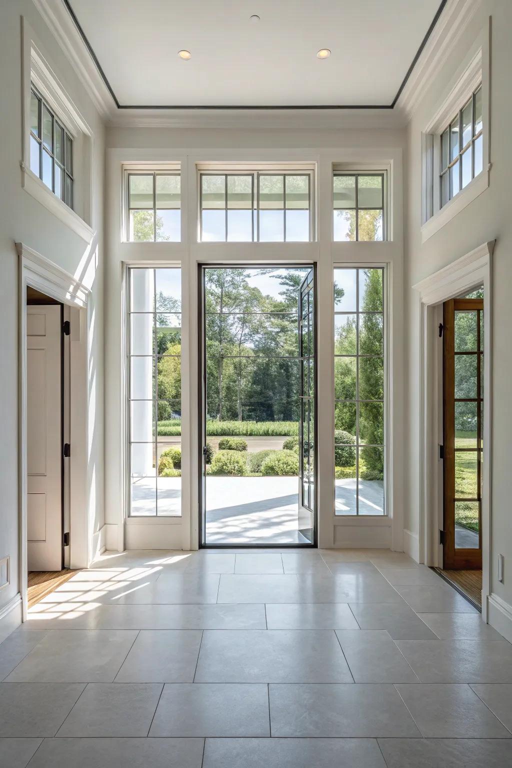 Simple slim edging promotes a polished and open atmosphere.