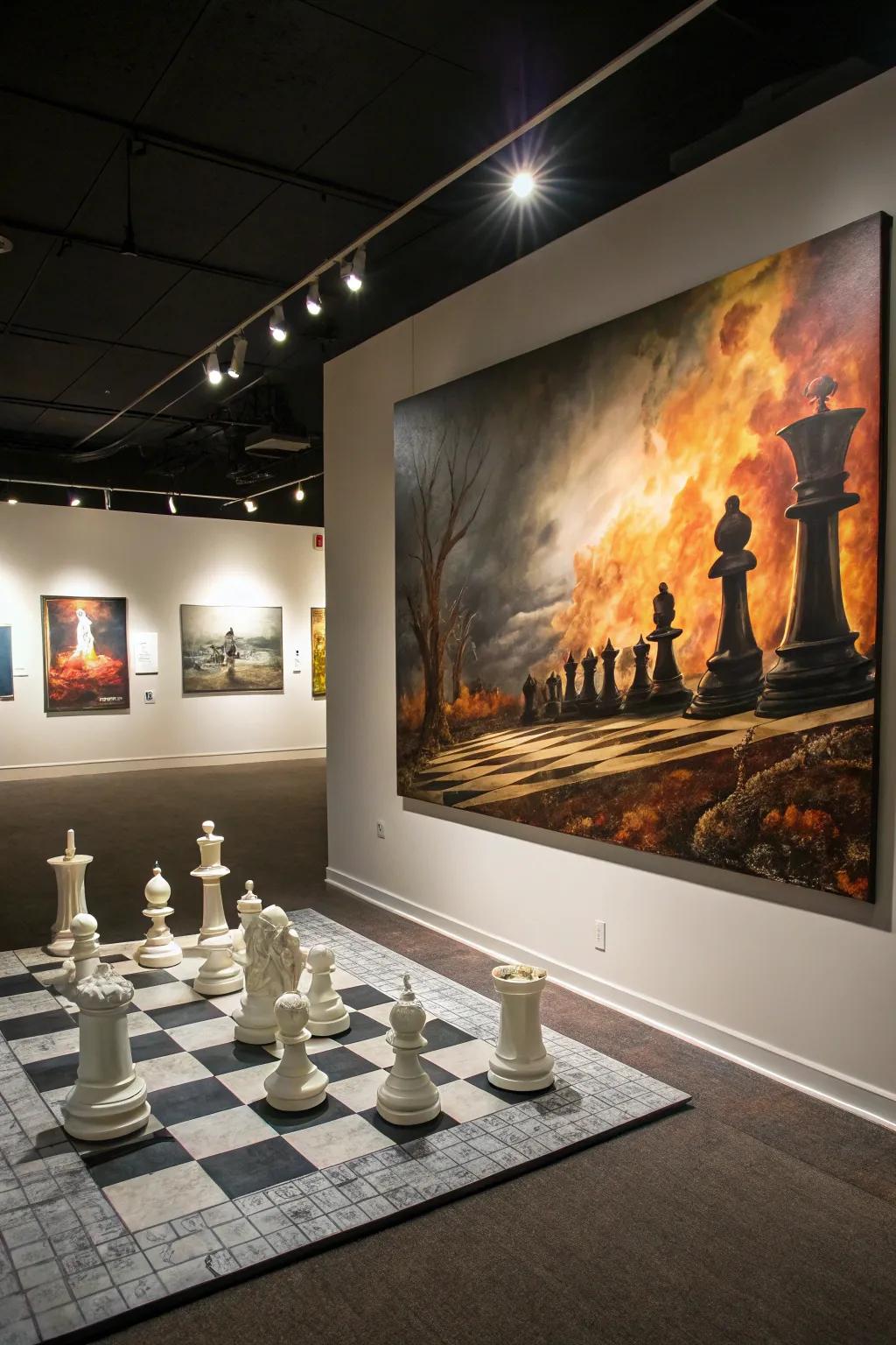 Sensational scenarios render chess artwork mesmerizing.