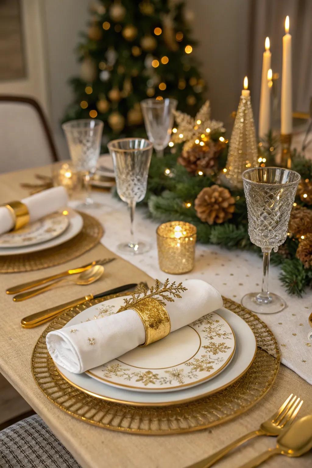 Golden accents bring a sense of refinement.