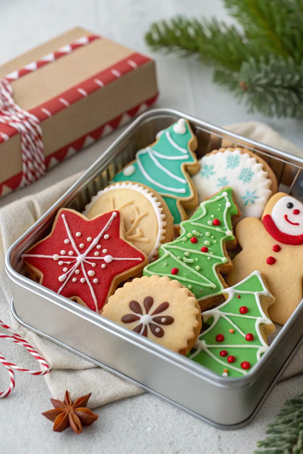 A delightful canister of homemade holiday treats