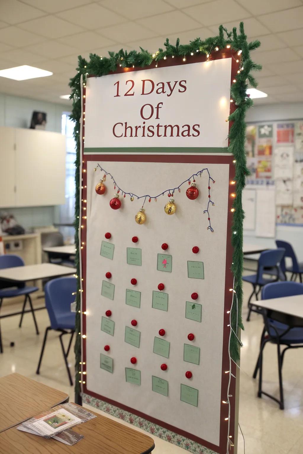 Countdown to Christmas through daily math questions.