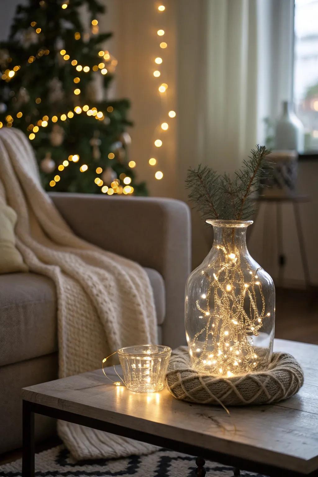 Hypnotic radiance: small twinkling lights produce an enchanting celebratory mood.