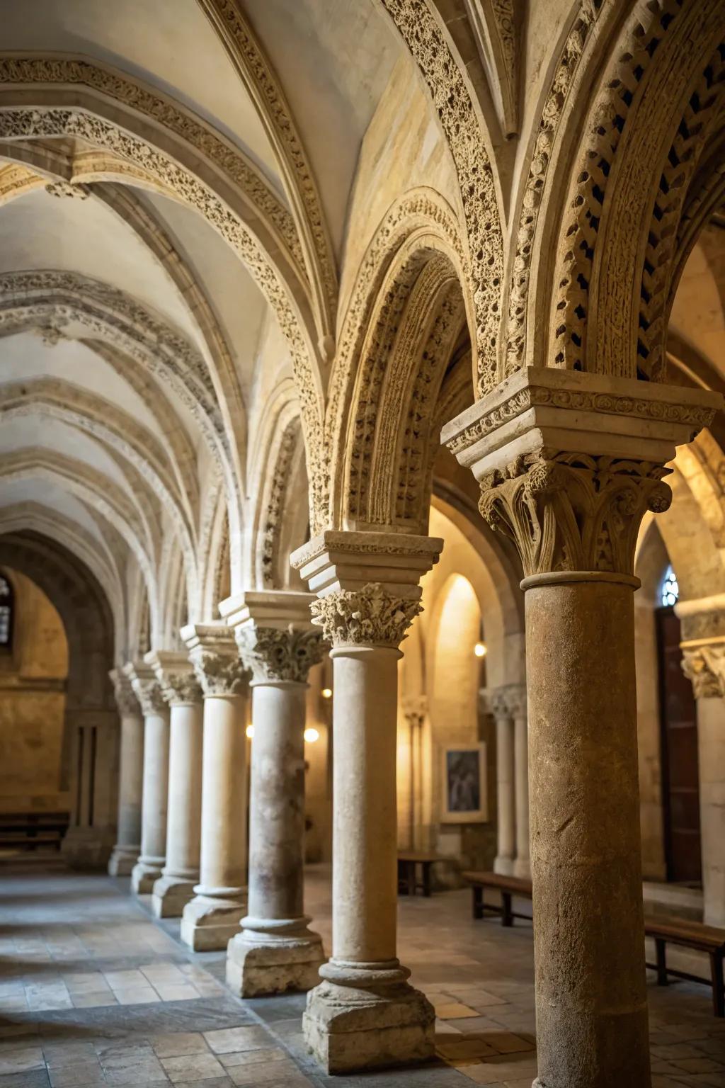 Architectural traits that narrate the building's historical journey.